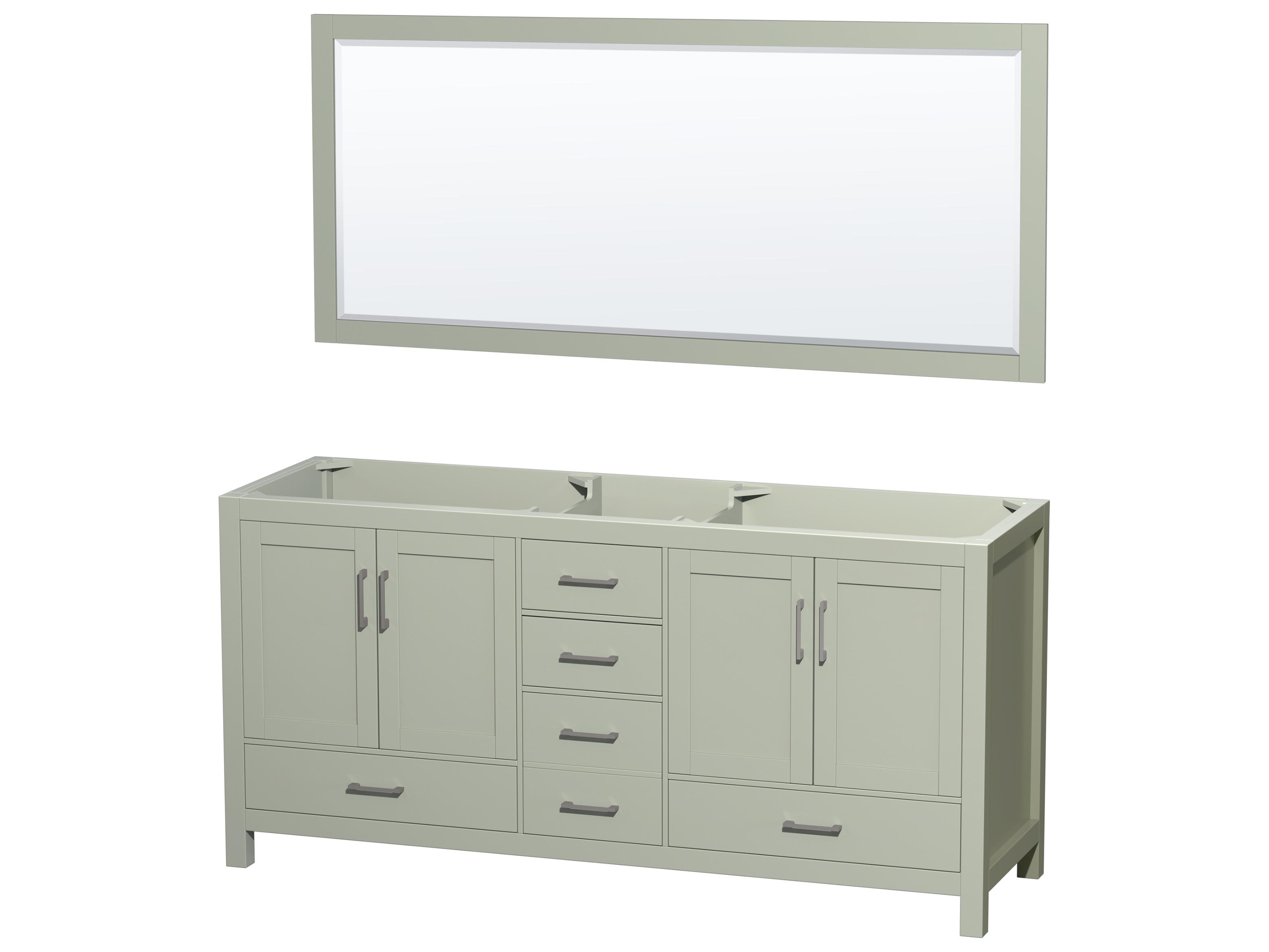 Wyndham Collection Sheffield 72" Light Green Vanity