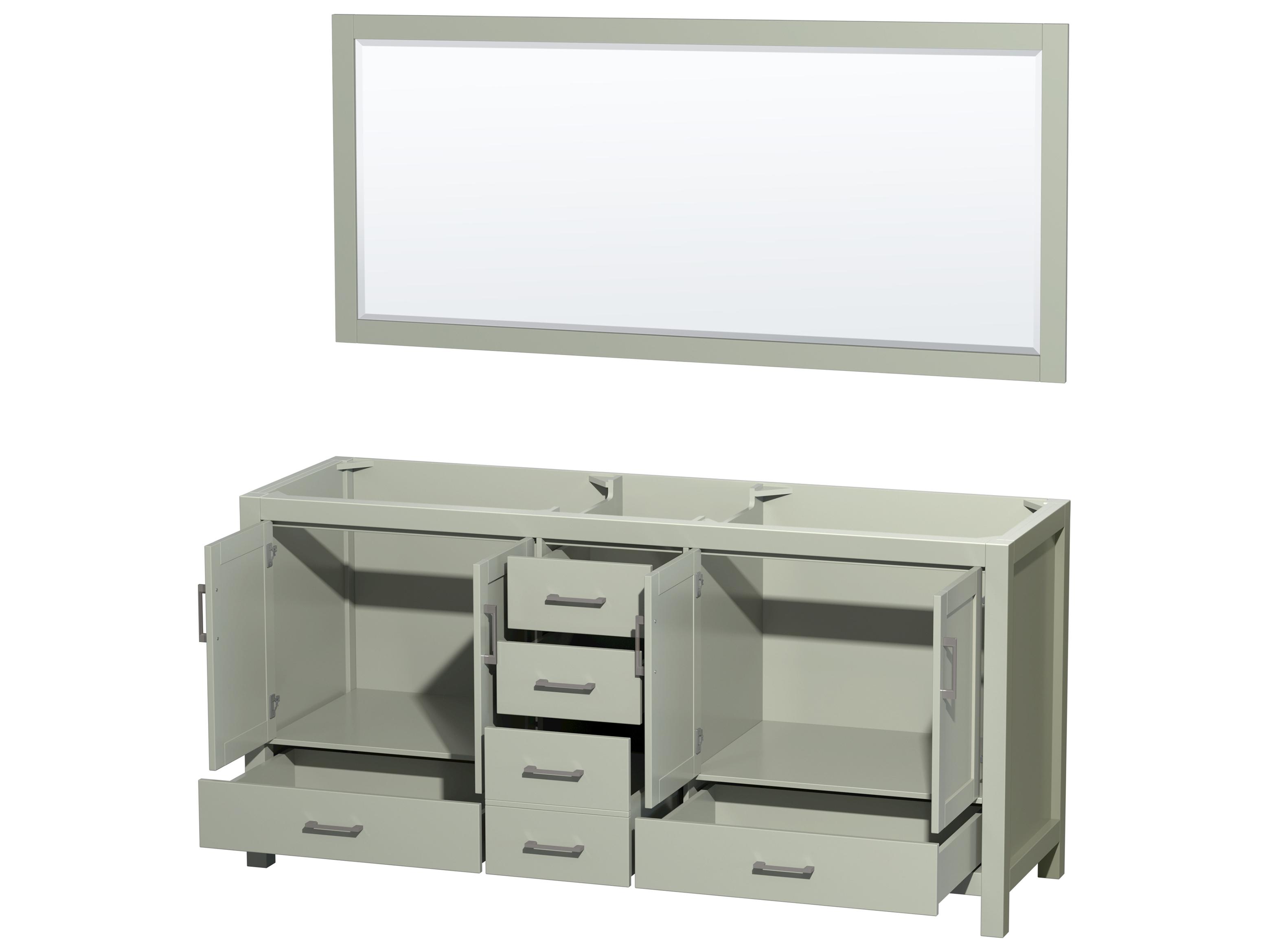 Wyndham Collection Sheffield 72" Light Green Vanity