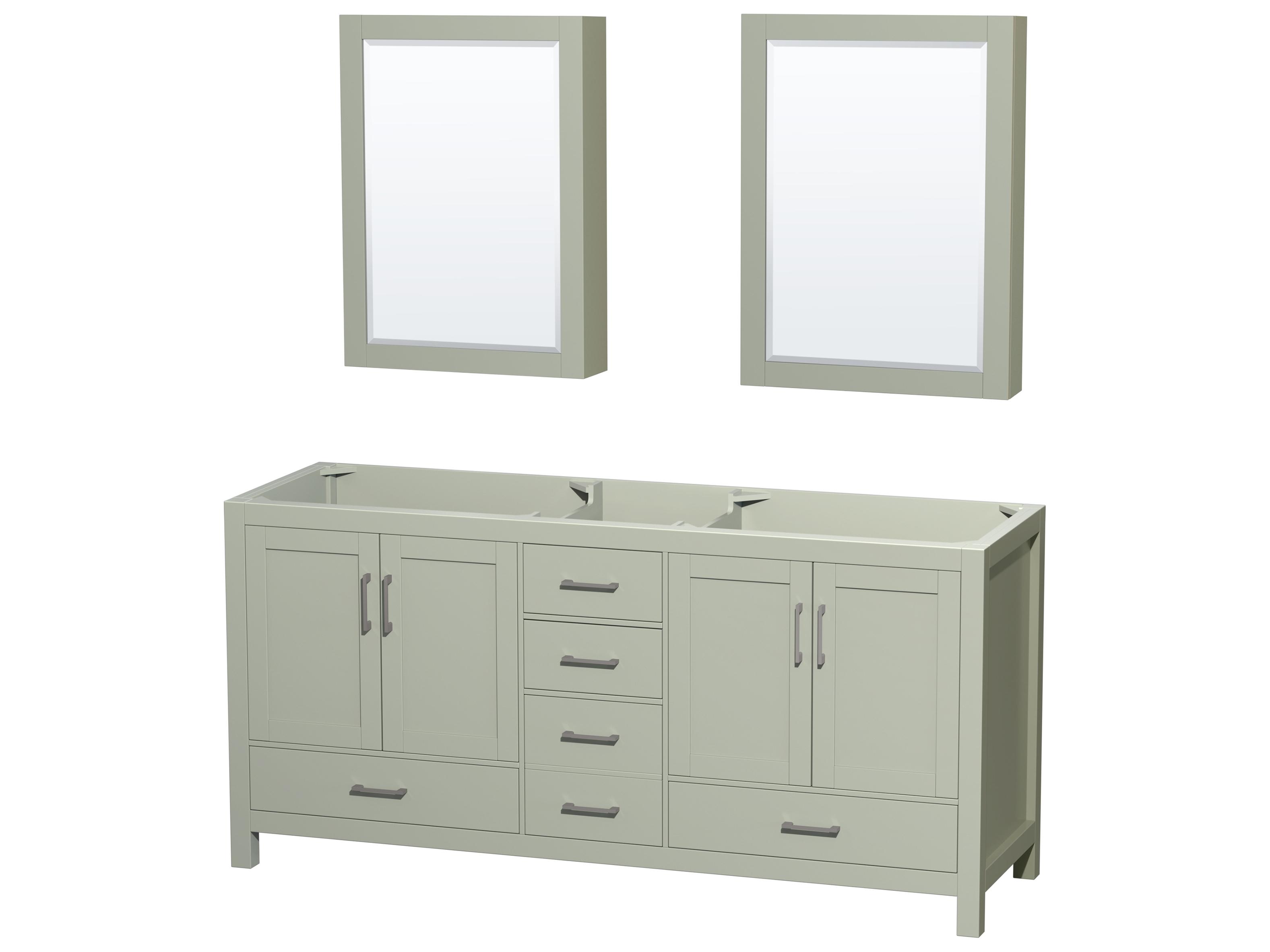 Wyndham Collection Sheffield 72" Light Green Vanity