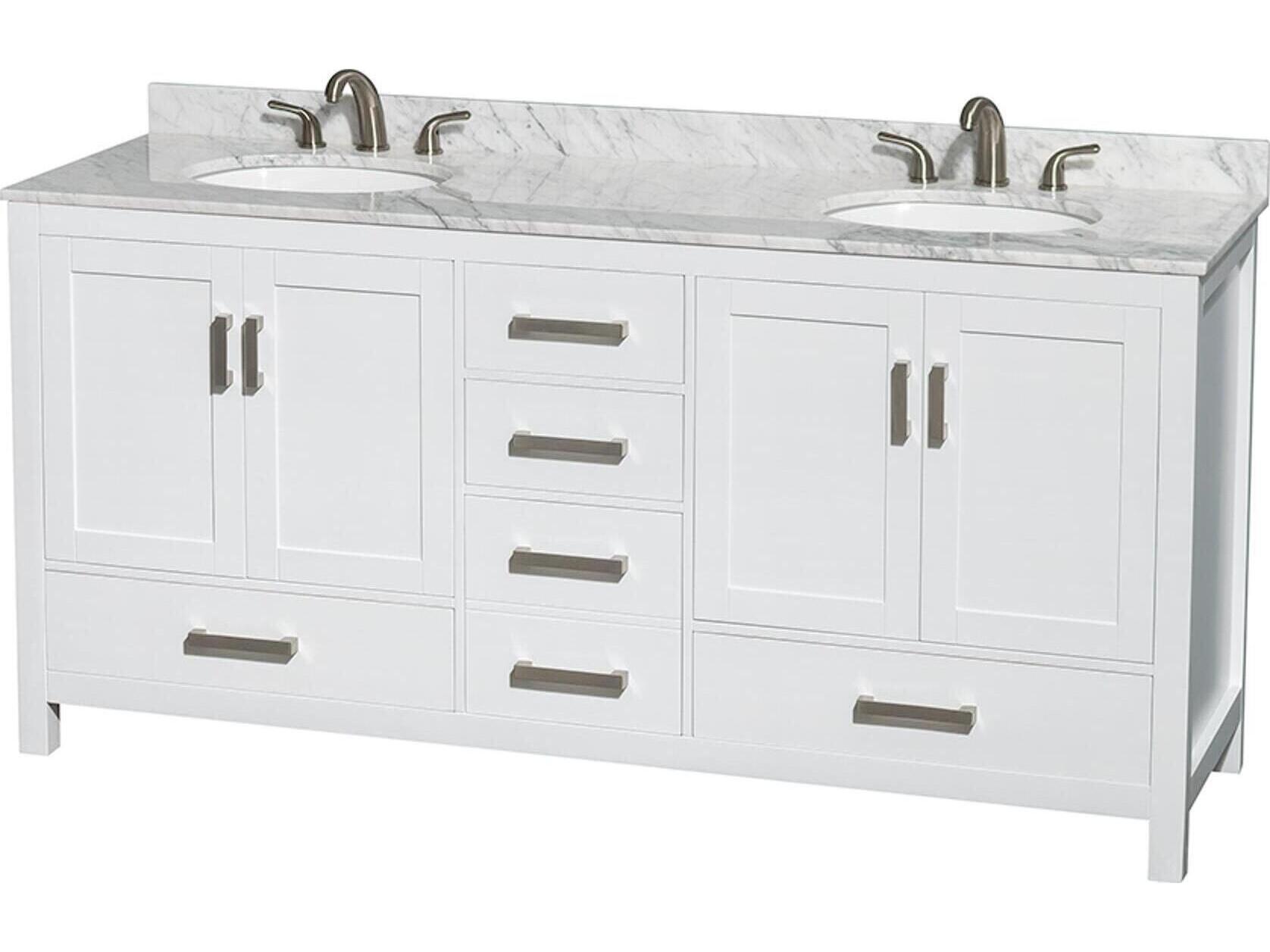 Wyndham Collection Sheffield 72" White Vanity