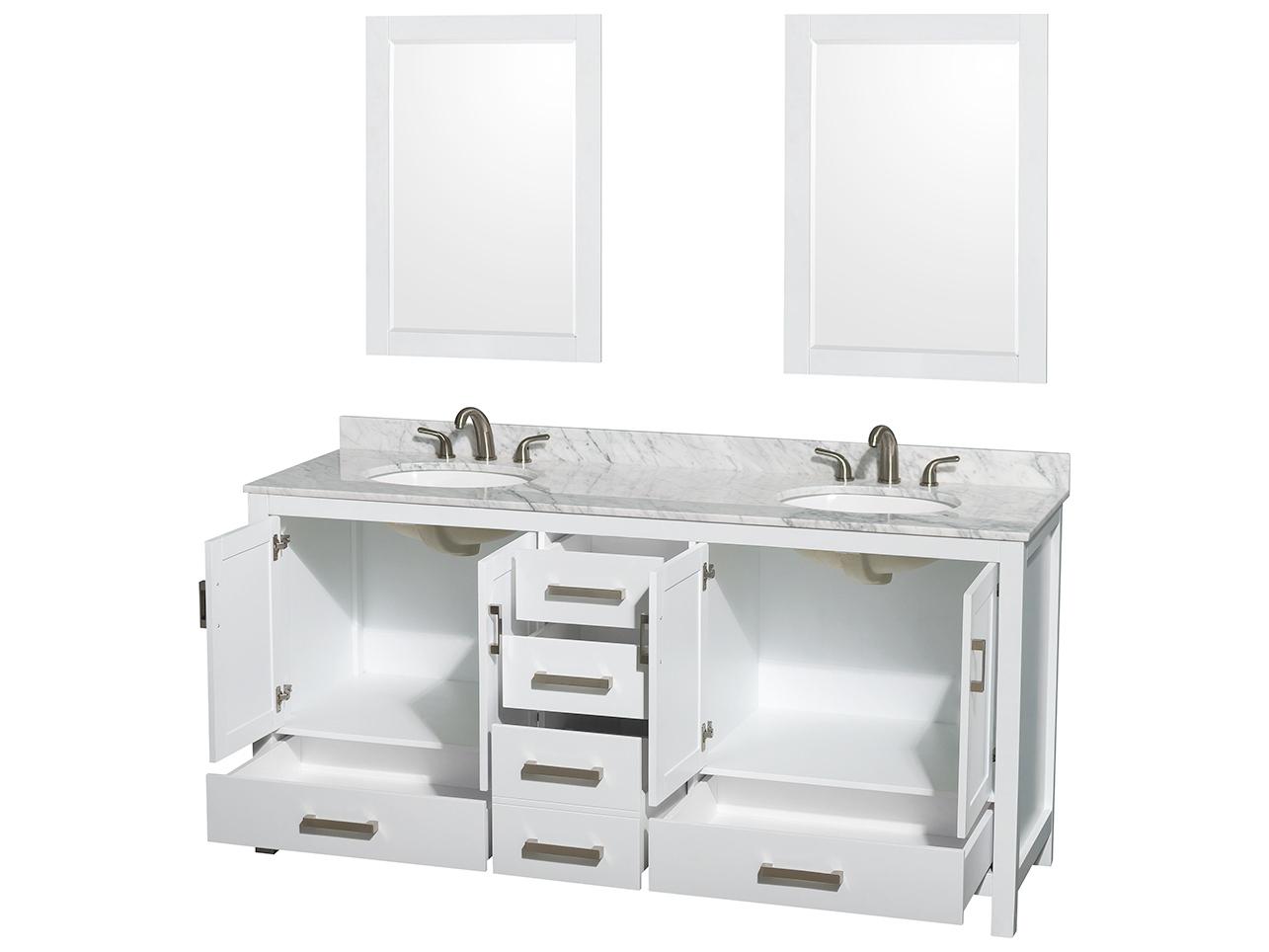 Wyndham Collection Sheffield 72" White Vanity