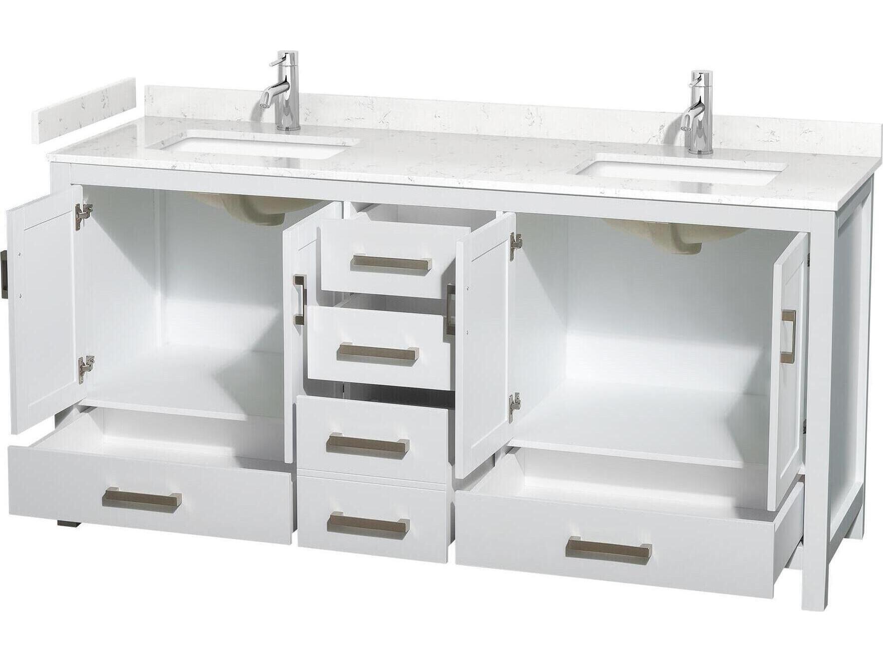 Wyndham Collection Sheffield 72" White Vanity