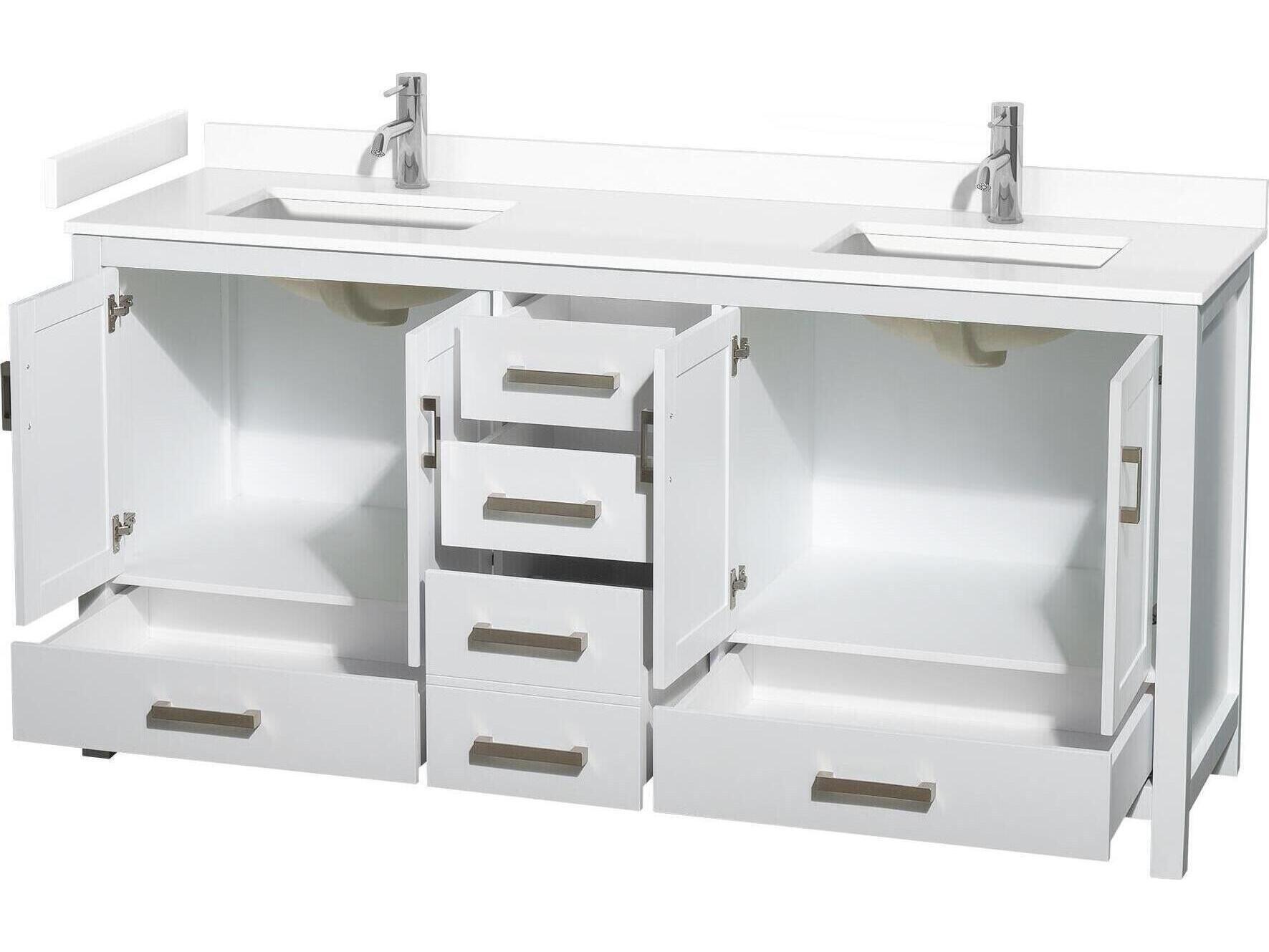 Wyndham Collection Sheffield 72" White Vanity