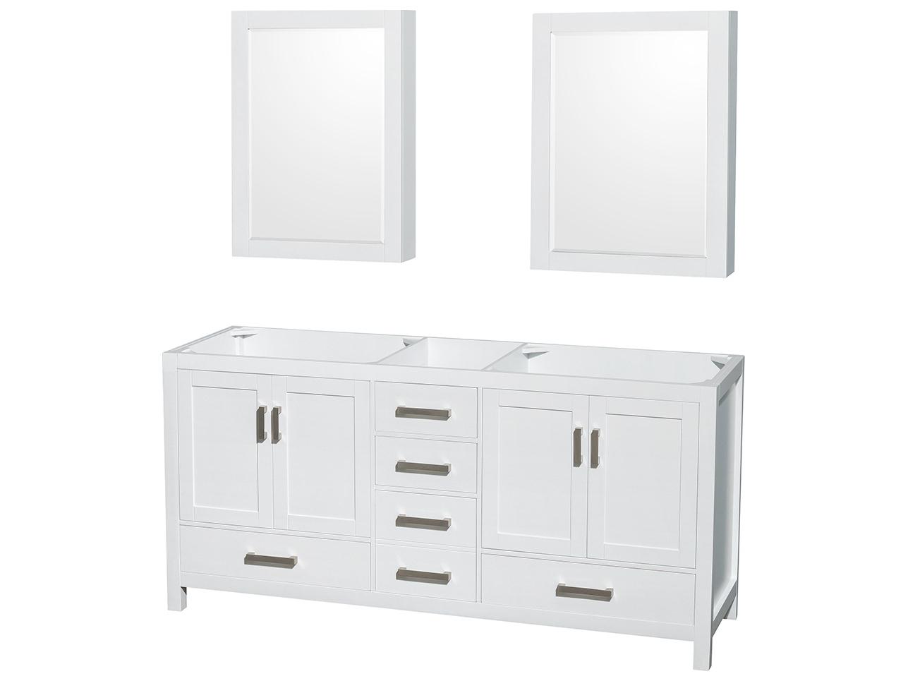 Wyndham Collection Sheffield 72" White Vanity
