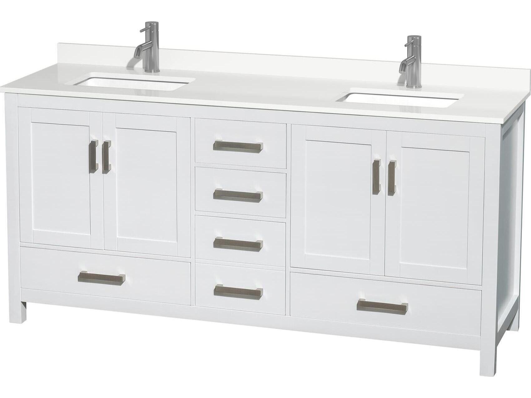 Wyndham Collection Sheffield 72" White Vanity
