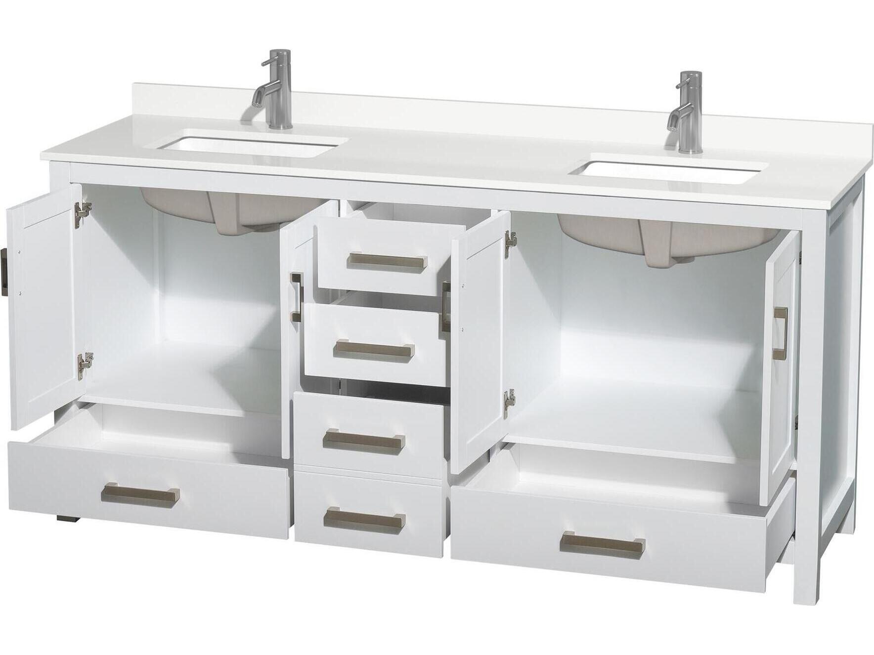 Wyndham Collection Sheffield 72" White Vanity