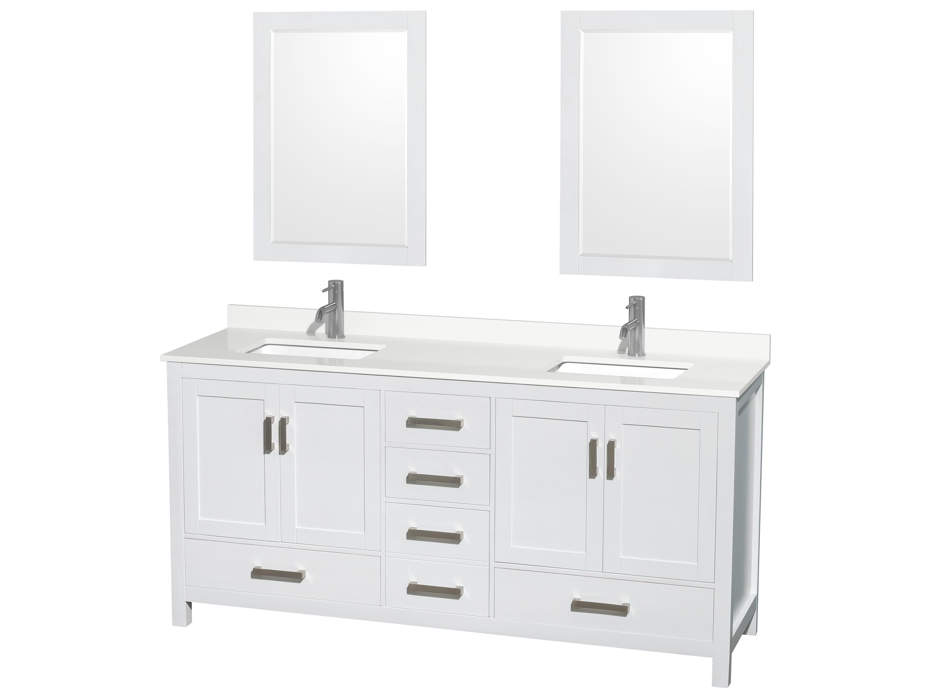 Wyndham Collection Sheffield 72" White Vanity