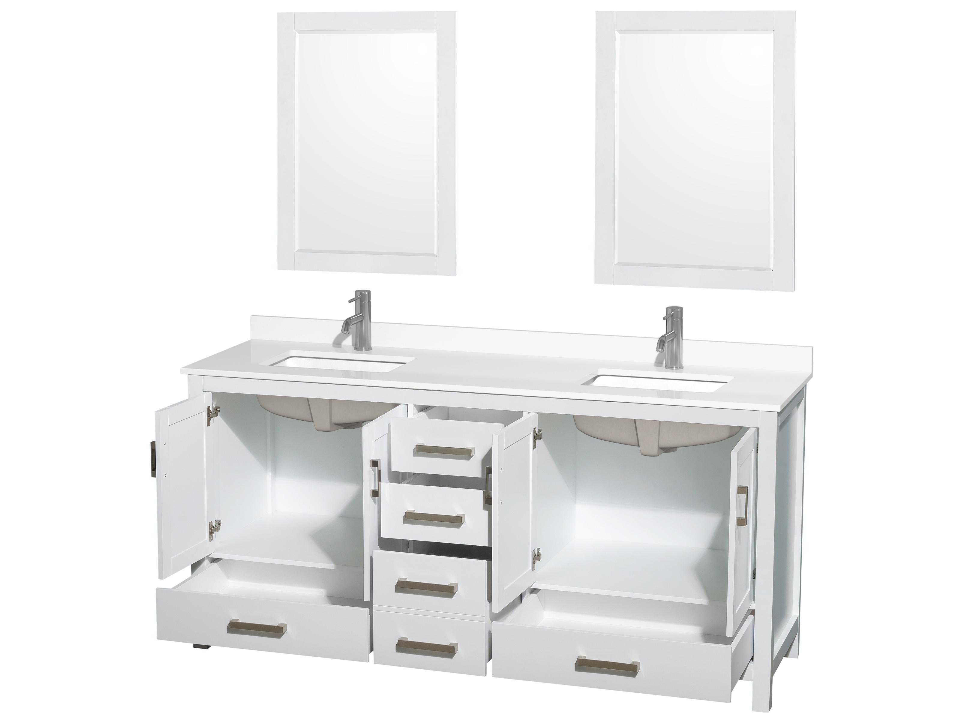 Wyndham Collection Sheffield 72" White Vanity