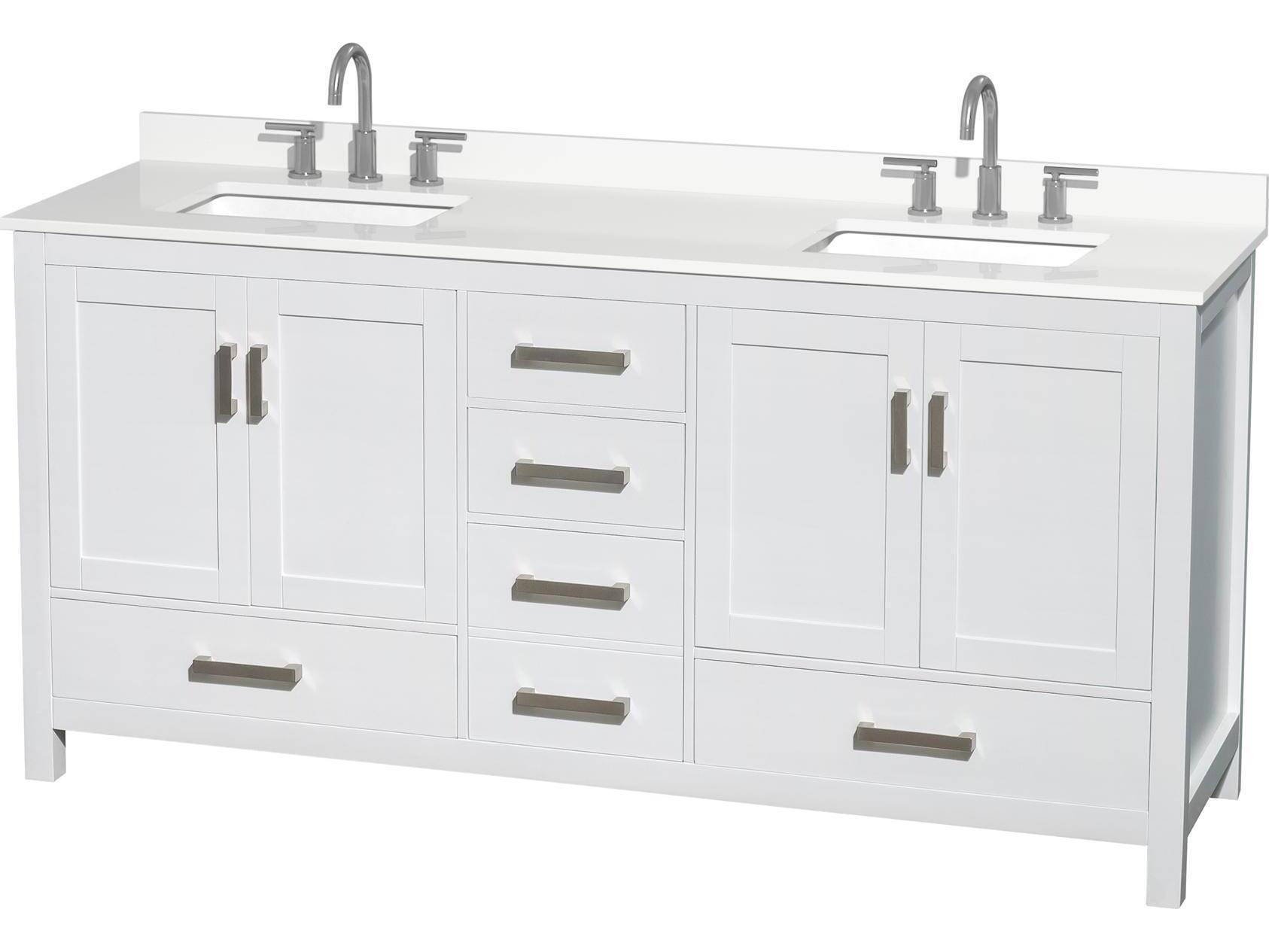 Wyndham Collection Sheffield 72" White Vanity