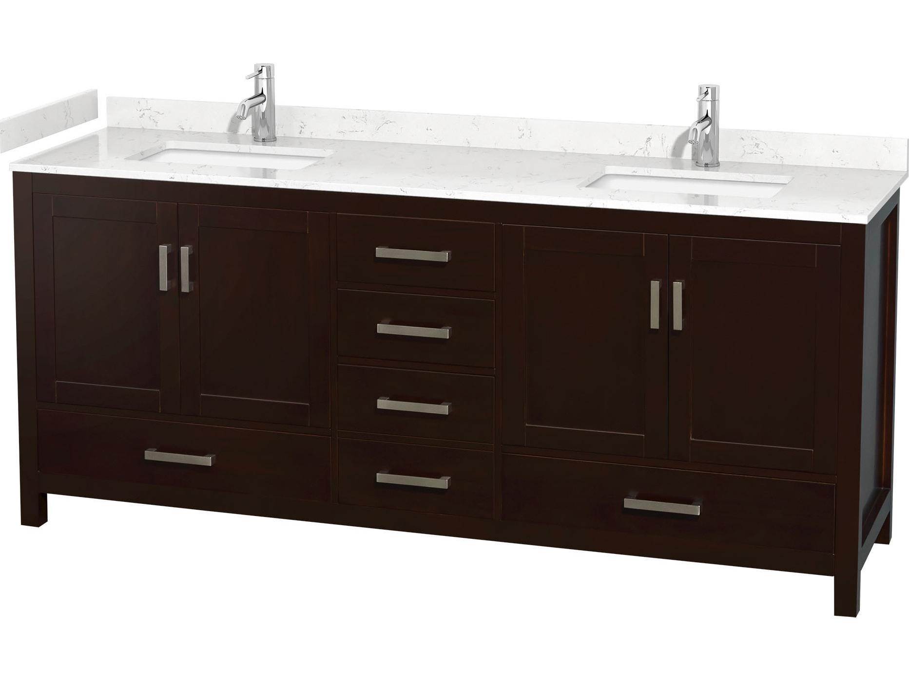 Wyndham Collection Sheffield 80" Espresso Vanity