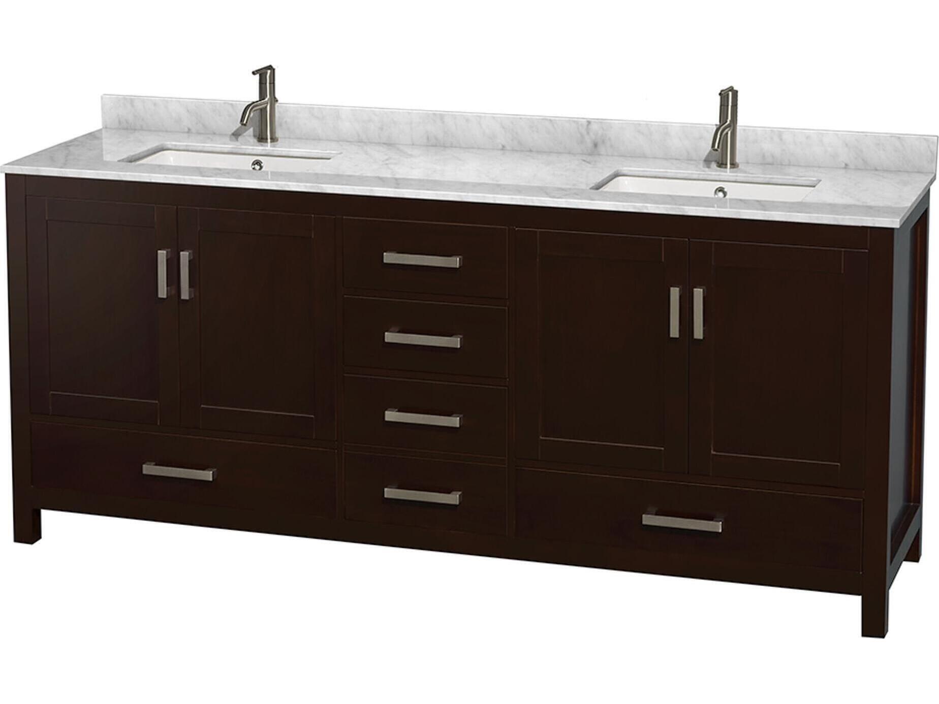 Wyndham Collection Sheffield 80" Espresso Vanity