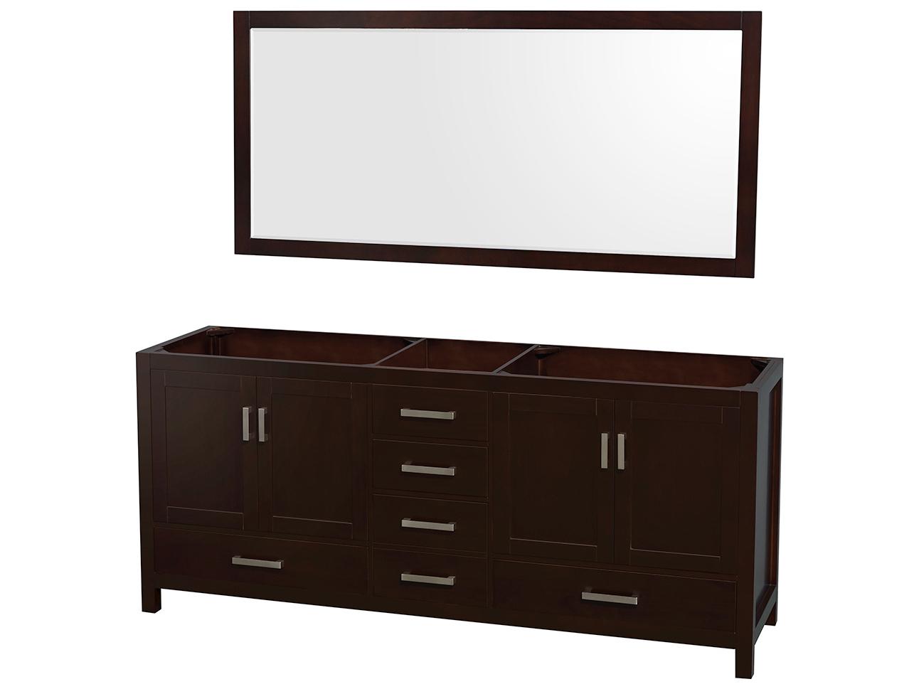 Wyndham Collection Sheffield 79" Espresso Vanity