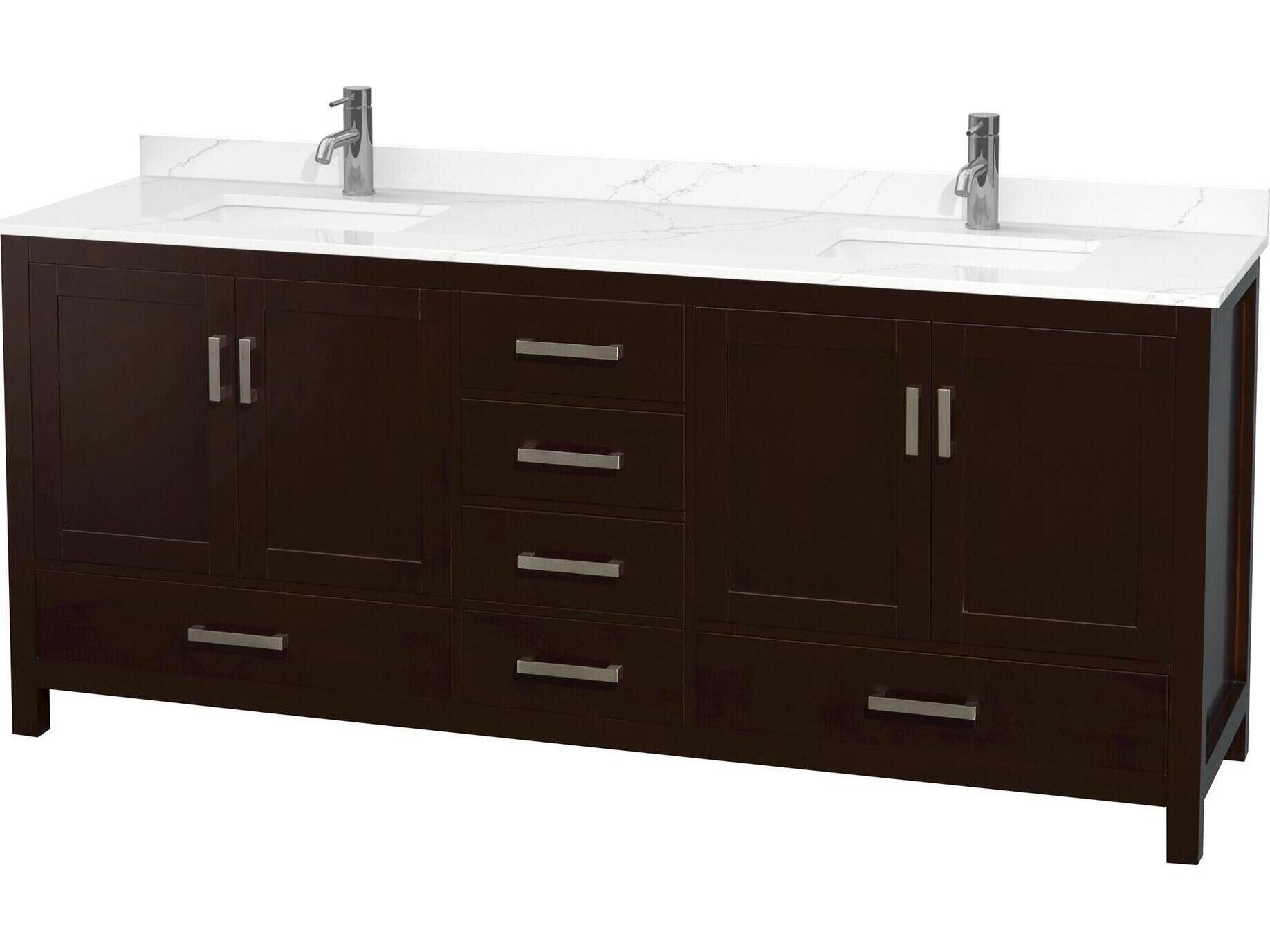 Wyndham Collection Sheffield 80" Gray Vanity