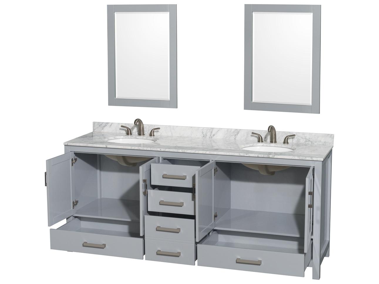 Wyndham Collection Sheffield 80" Gray Vanity