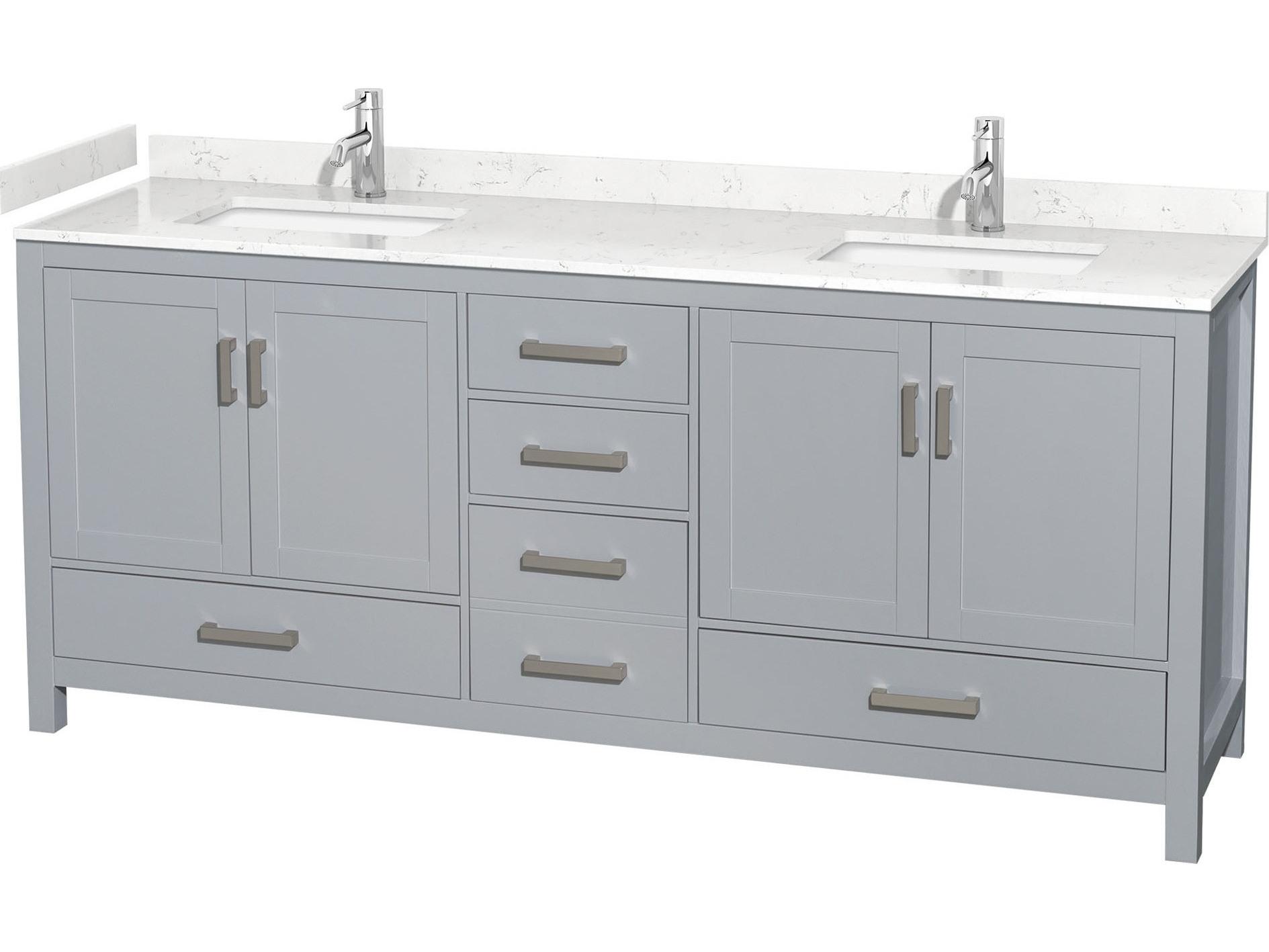 Wyndham Collection Sheffield 80" Gray Vanity