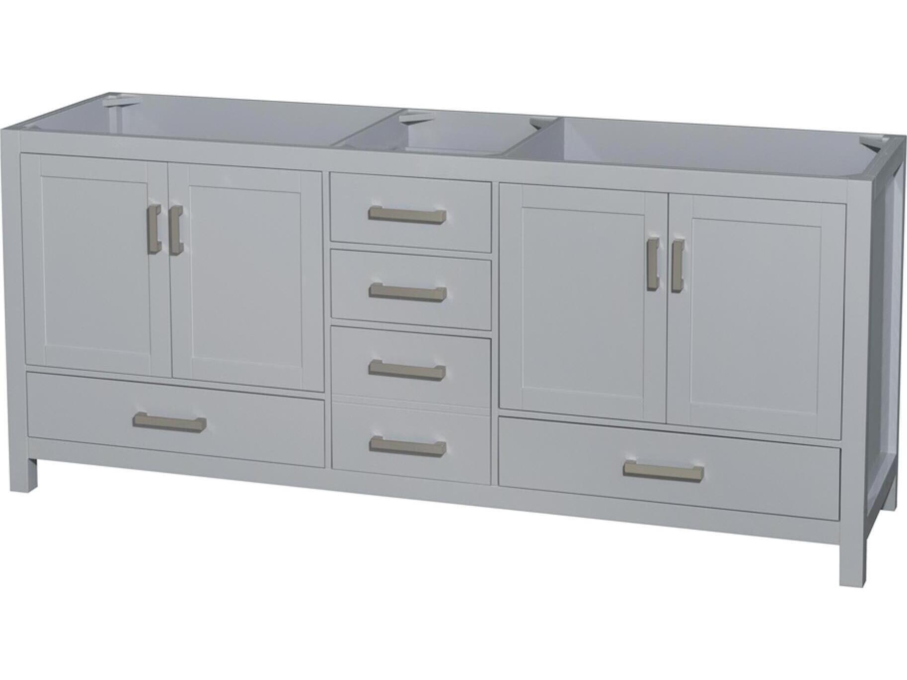 Wyndham Collection Sheffield 79" Gray Vanity