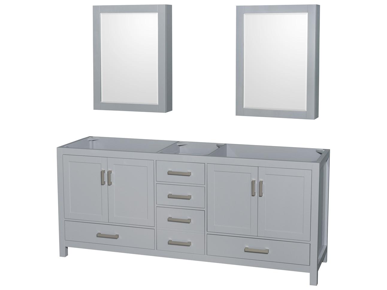 Wyndham Collection Sheffield 79" Gray Vanity