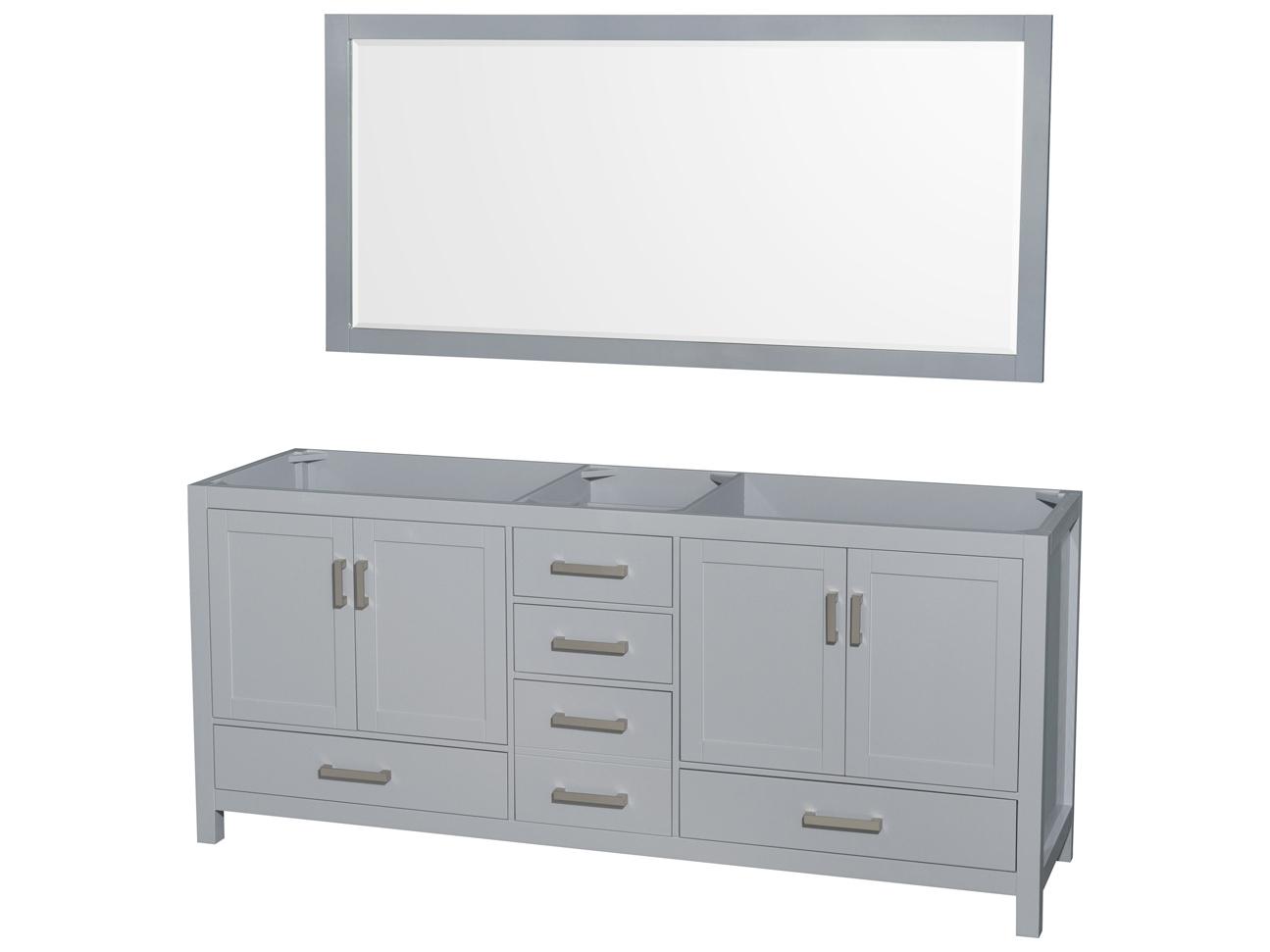 Wyndham Collection Sheffield 79" Gray Vanity
