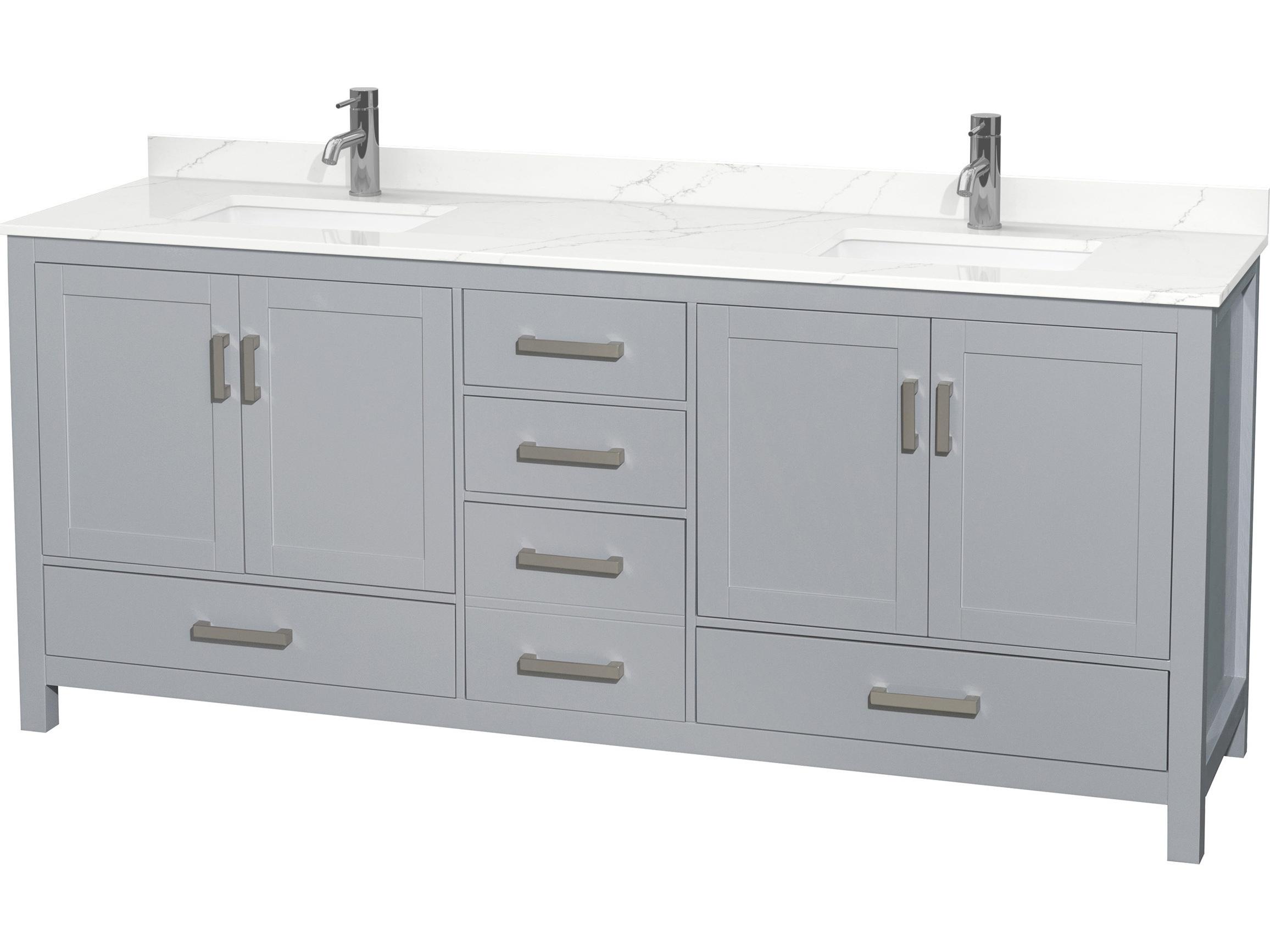 Wyndham Collection Sheffield 80" Gray Vanity