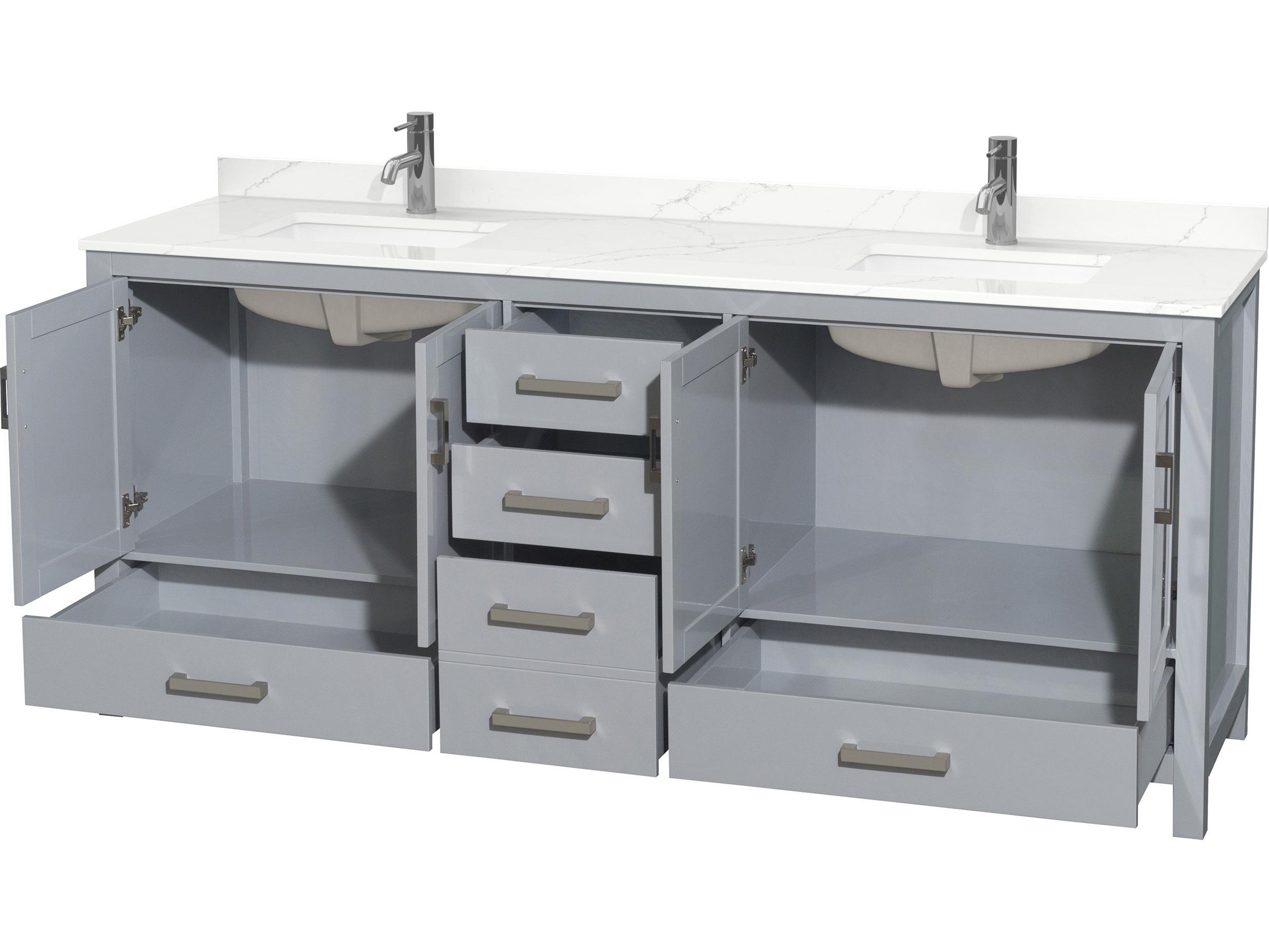 Wyndham Collection Sheffield 80" Gray Vanity