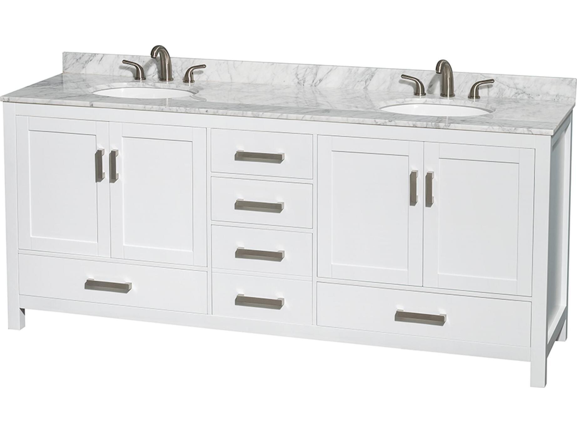 Wyndham Collection Sheffield 80" White Vanity