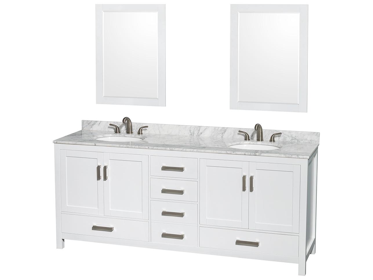Wyndham Collection Sheffield 80" White Vanity