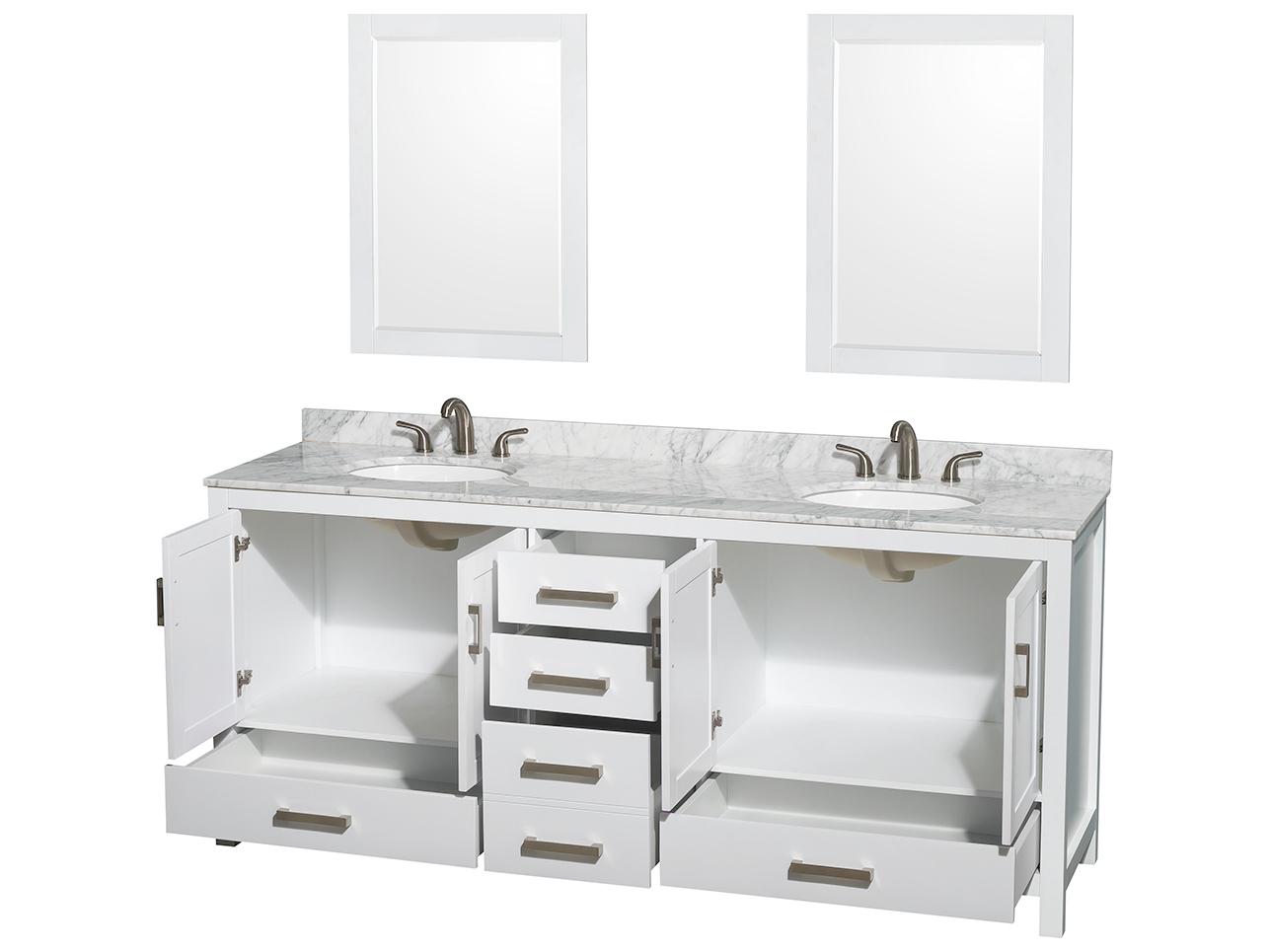 Wyndham Collection Sheffield 80" White Vanity