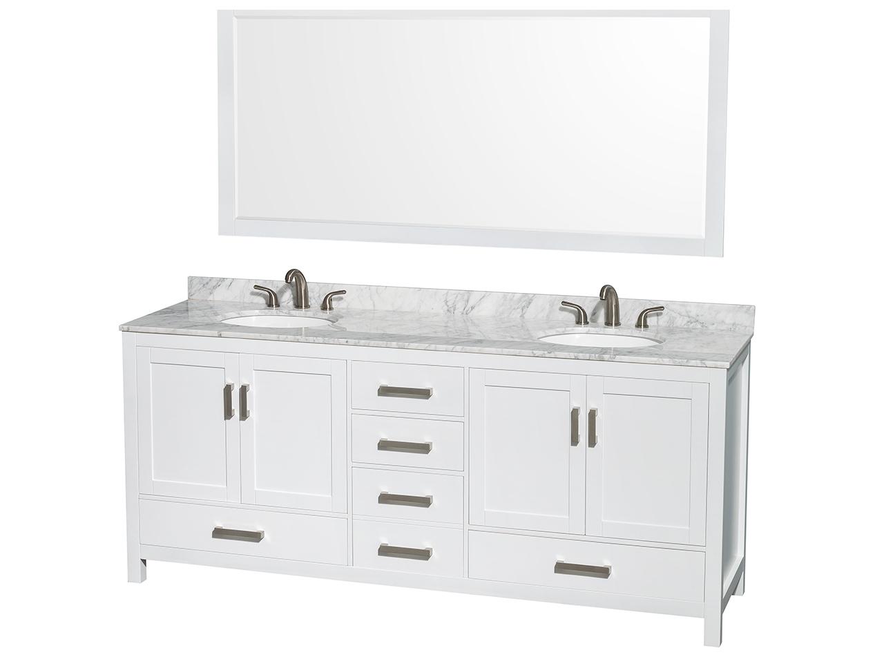 Wyndham Collection Sheffield 80" White Vanity
