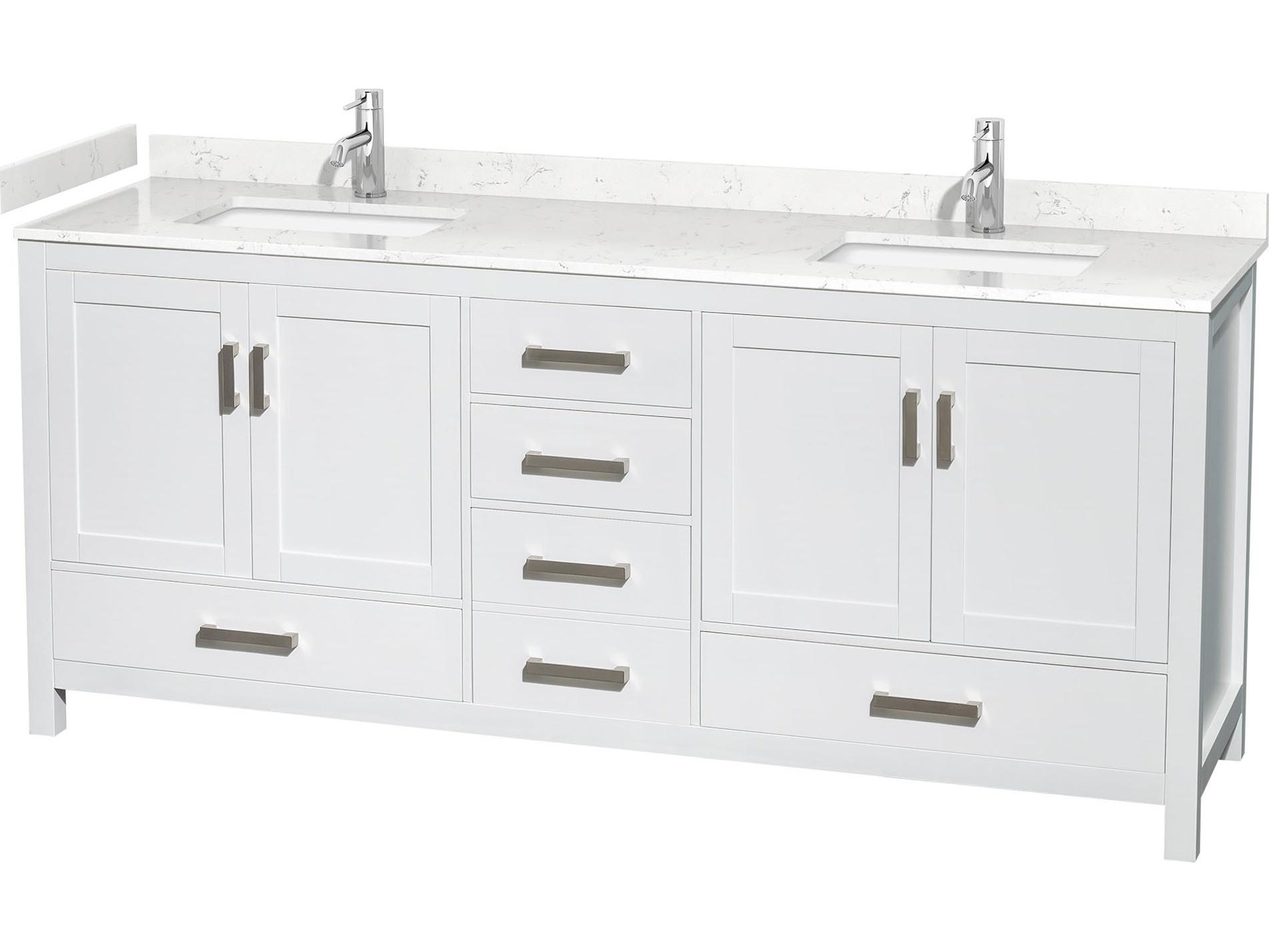 Wyndham Collection Sheffield 80" White Vanity