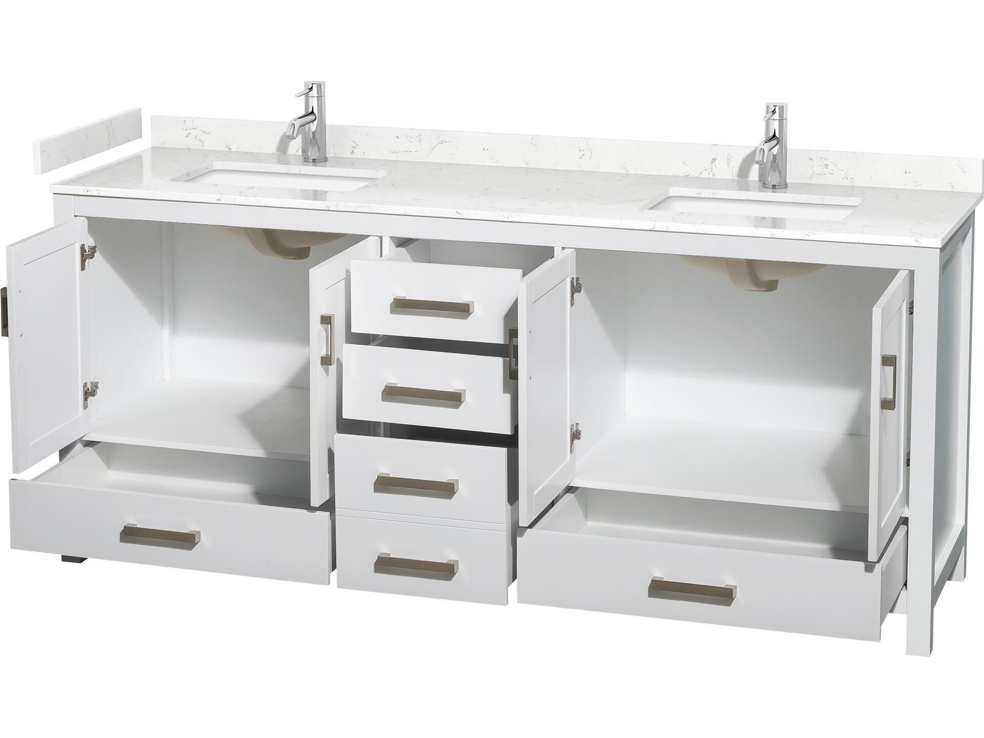 Wyndham Collection Sheffield 80" White Vanity