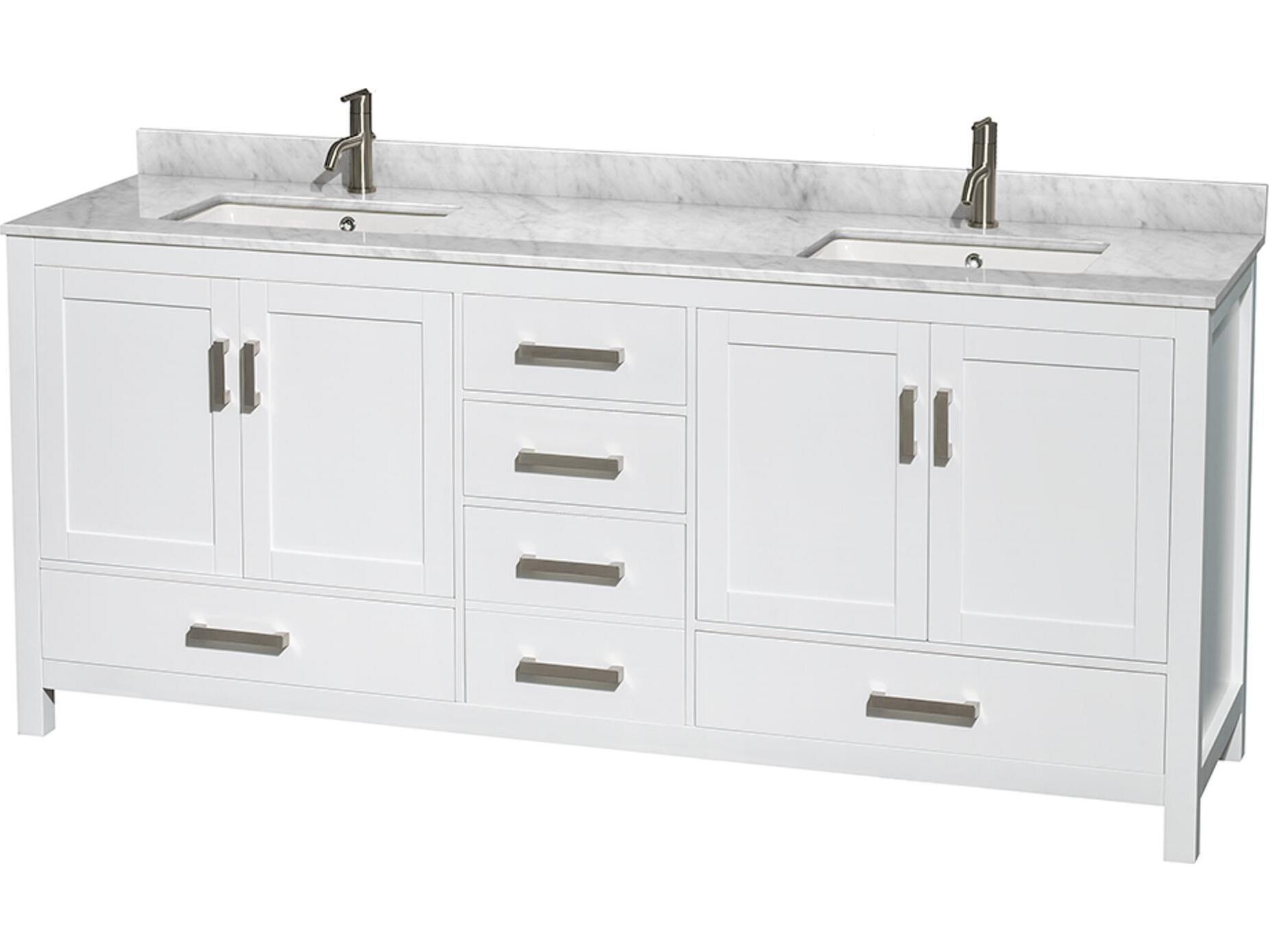 Wyndham Collection Sheffield 80" White Vanity