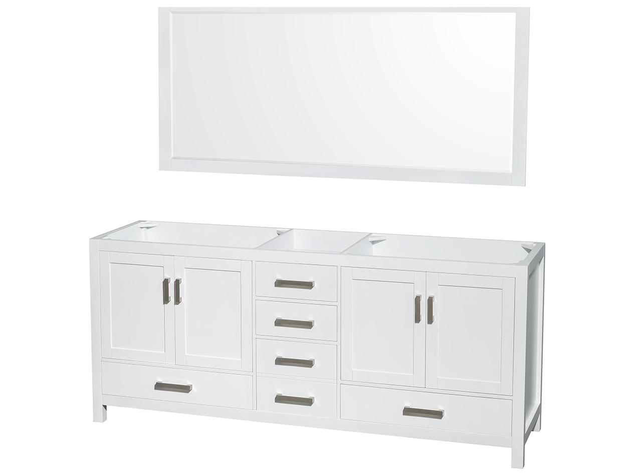 Wyndham Collection Sheffield 79" White Vanity