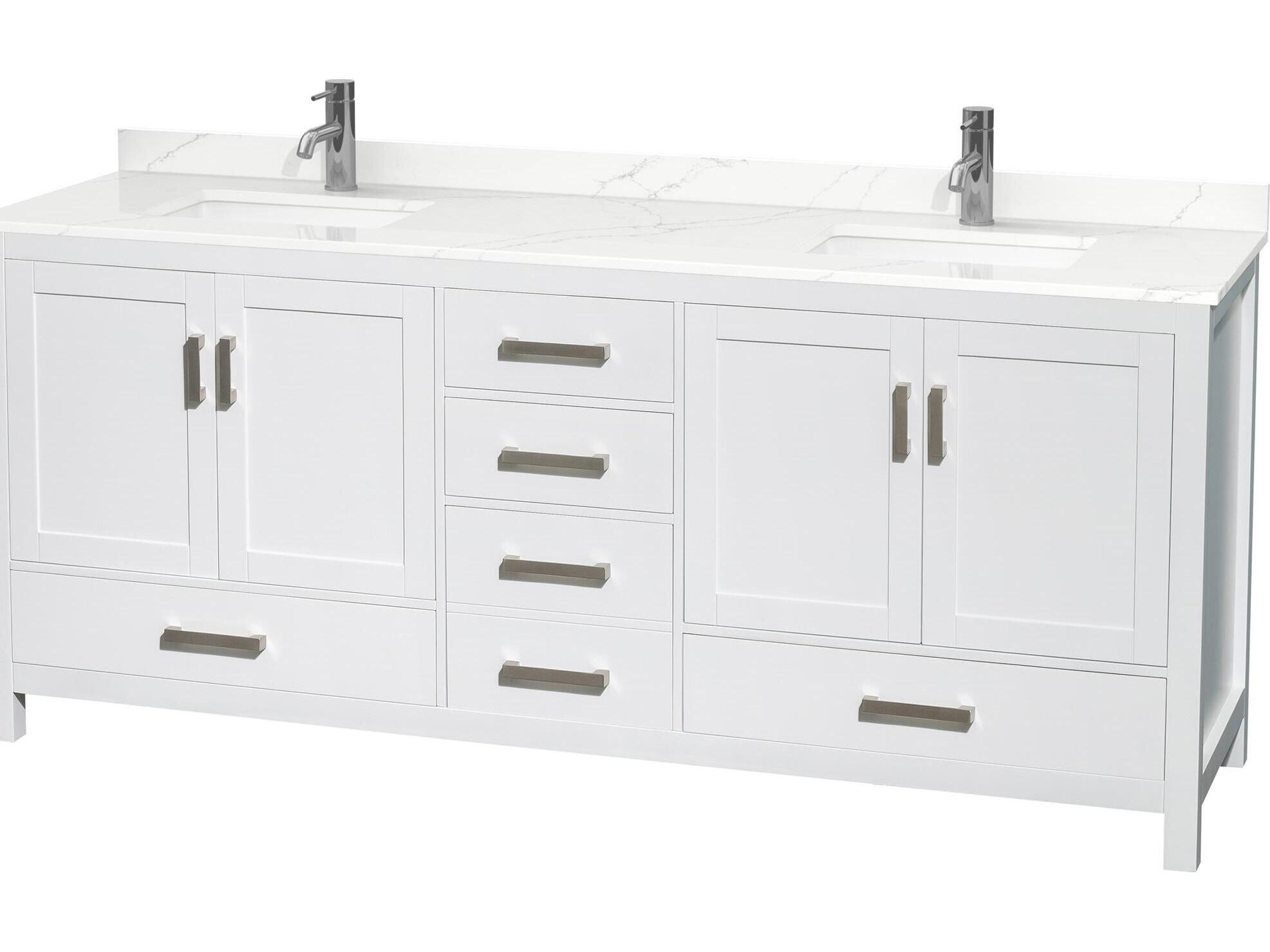 Wyndham Collection Sheffield 80" White Vanity