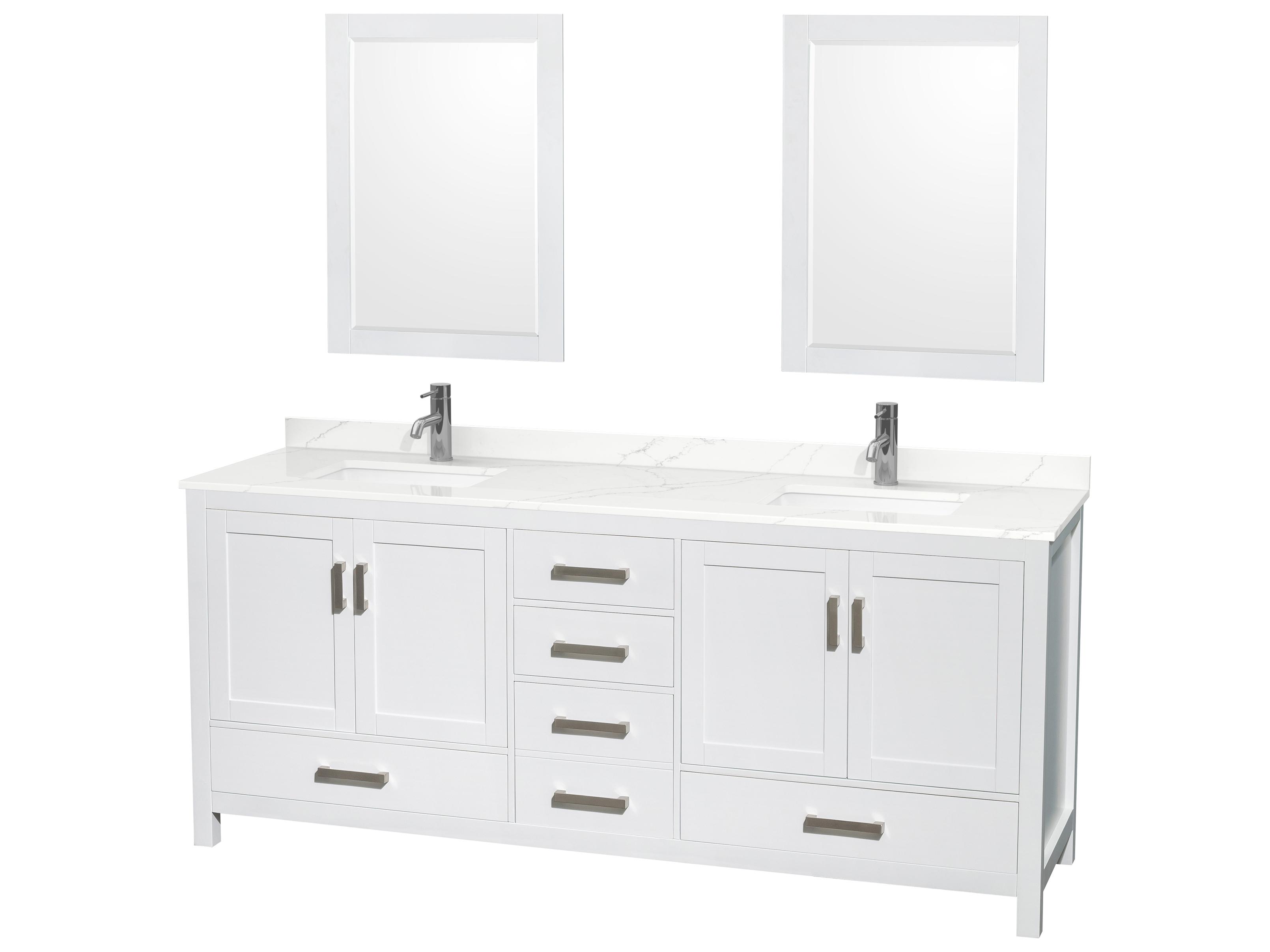 Wyndham Collection Sheffield 80" White Vanity