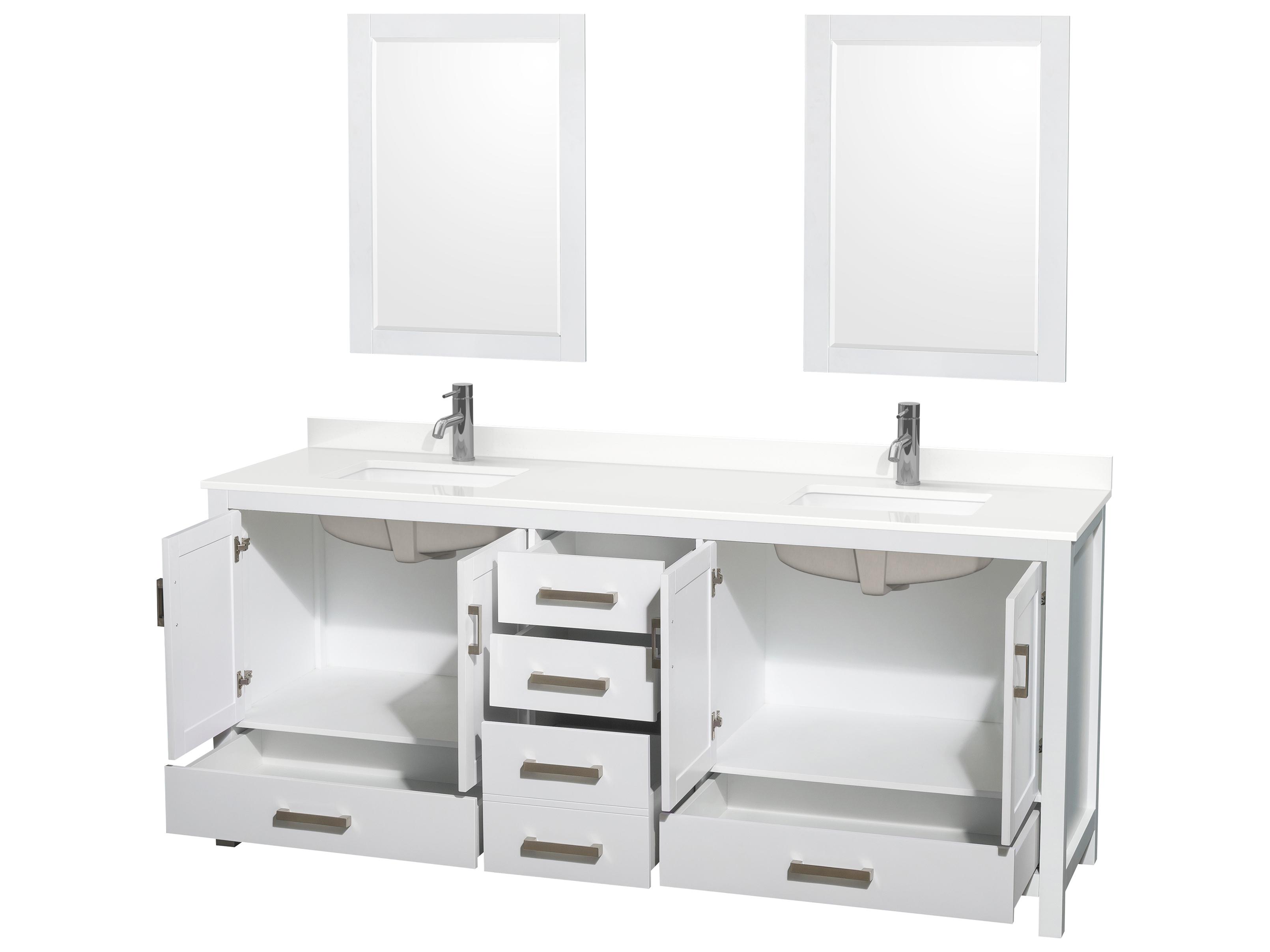 Wyndham Collection Sheffield 80" White Vanity