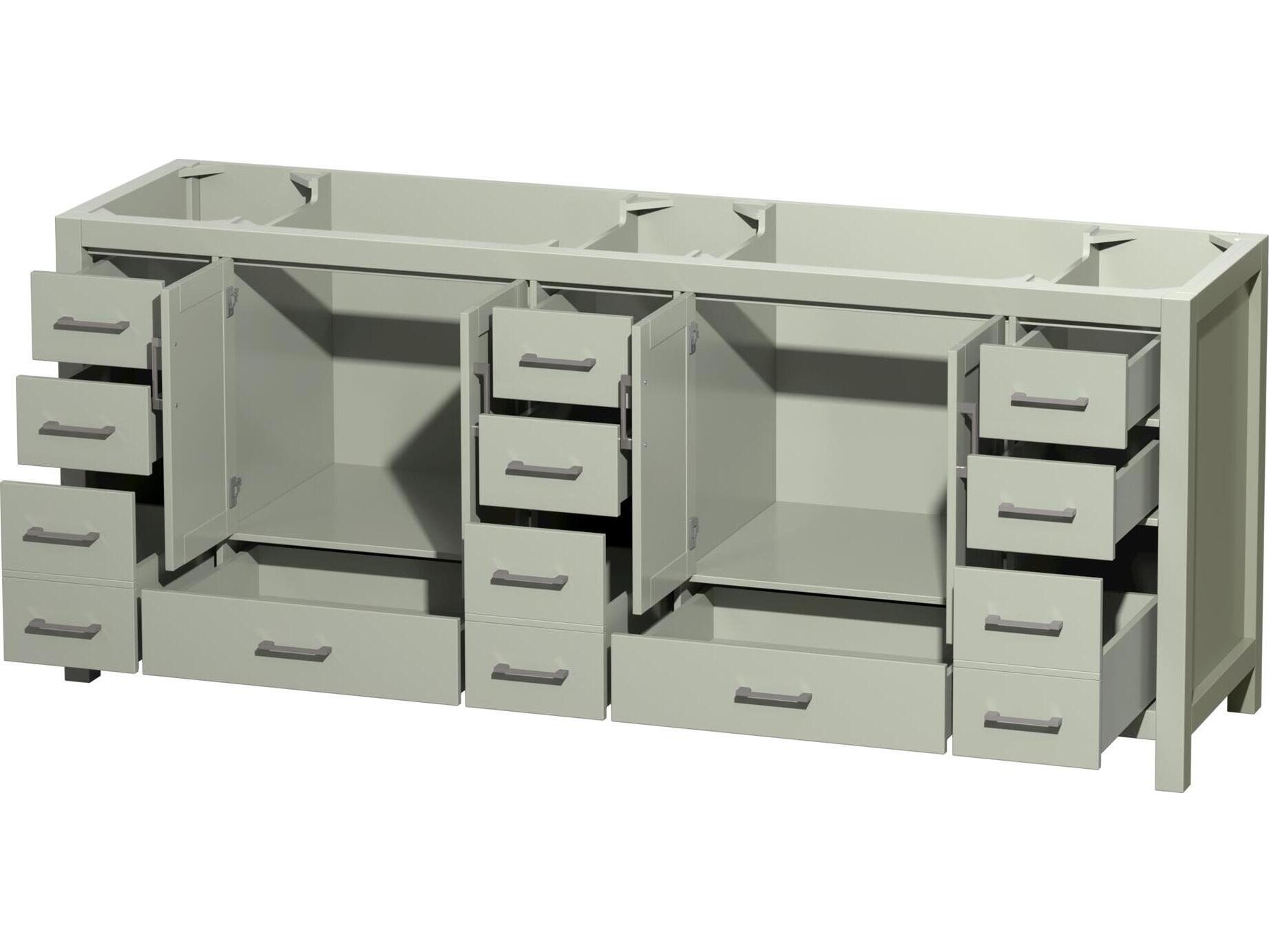 Wyndham Collection Sheffield 83" Light Green Vanity