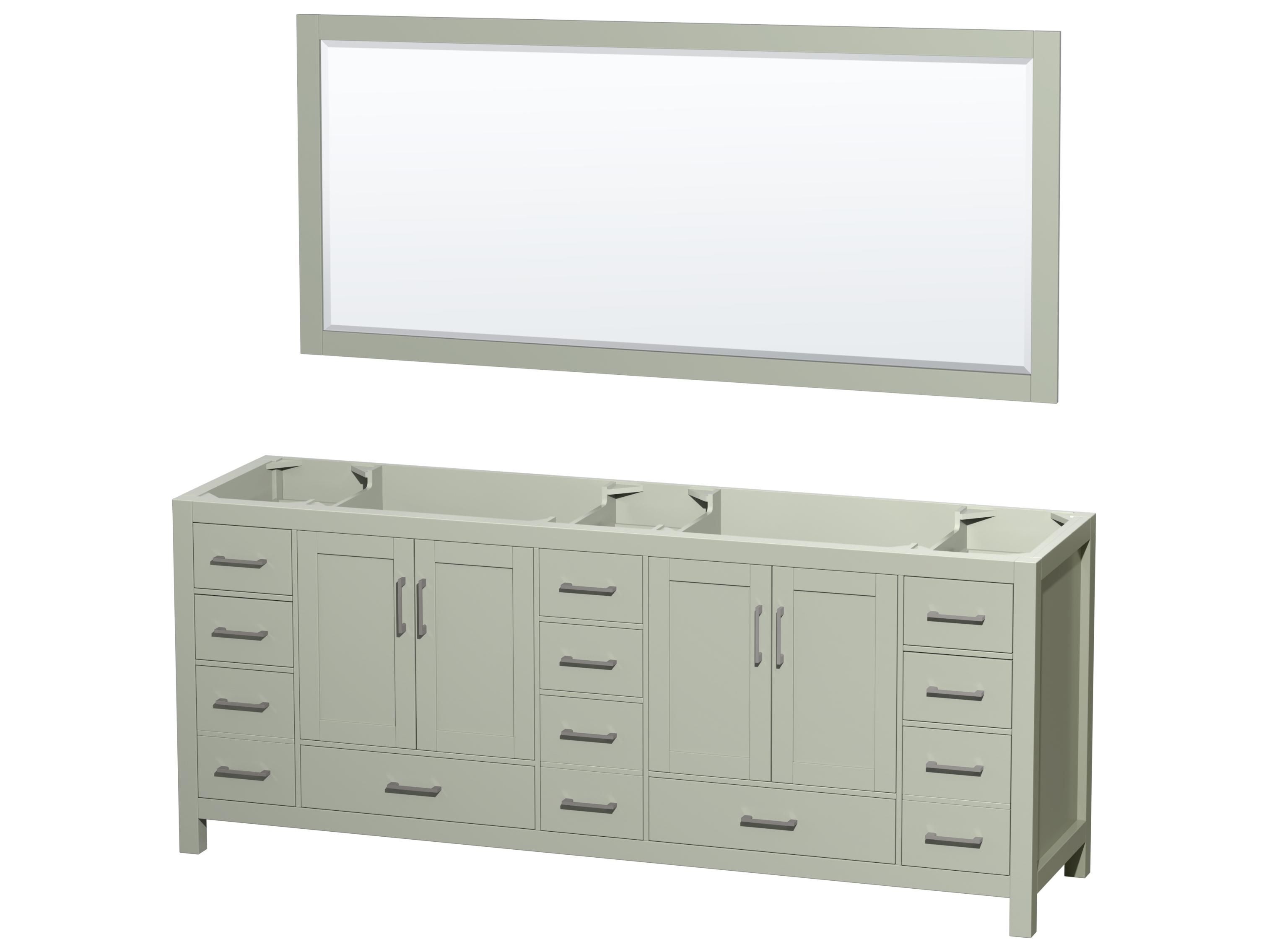 Wyndham Collection Sheffield 83" Light Green Vanity