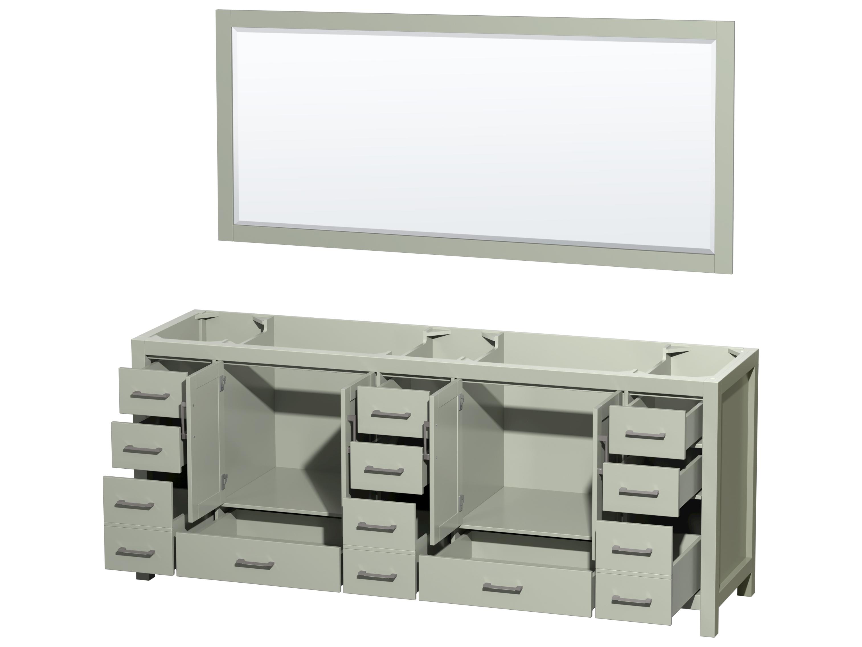 Wyndham Collection Sheffield 83" Light Green Vanity