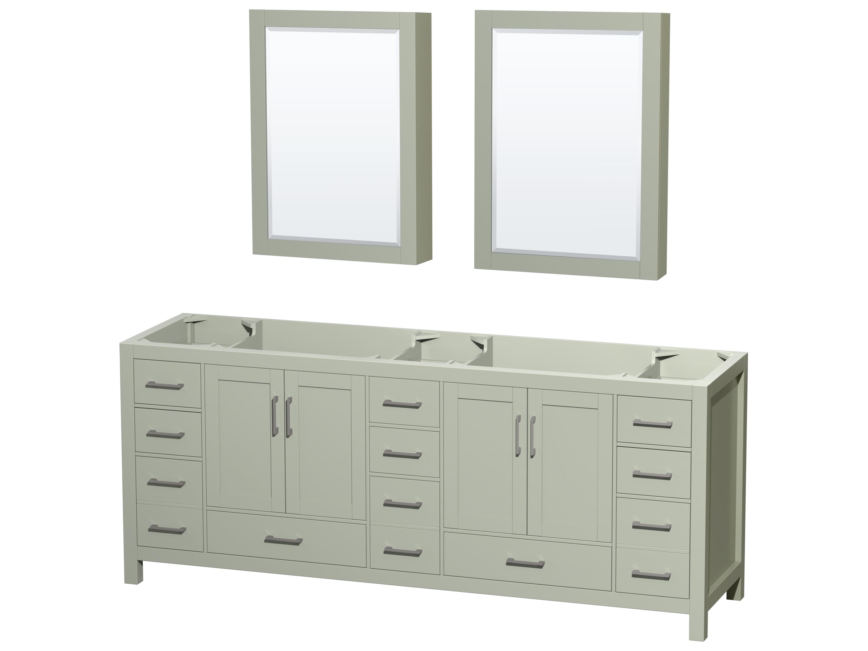 Wyndham Collection Sheffield 83" Light Green Vanity