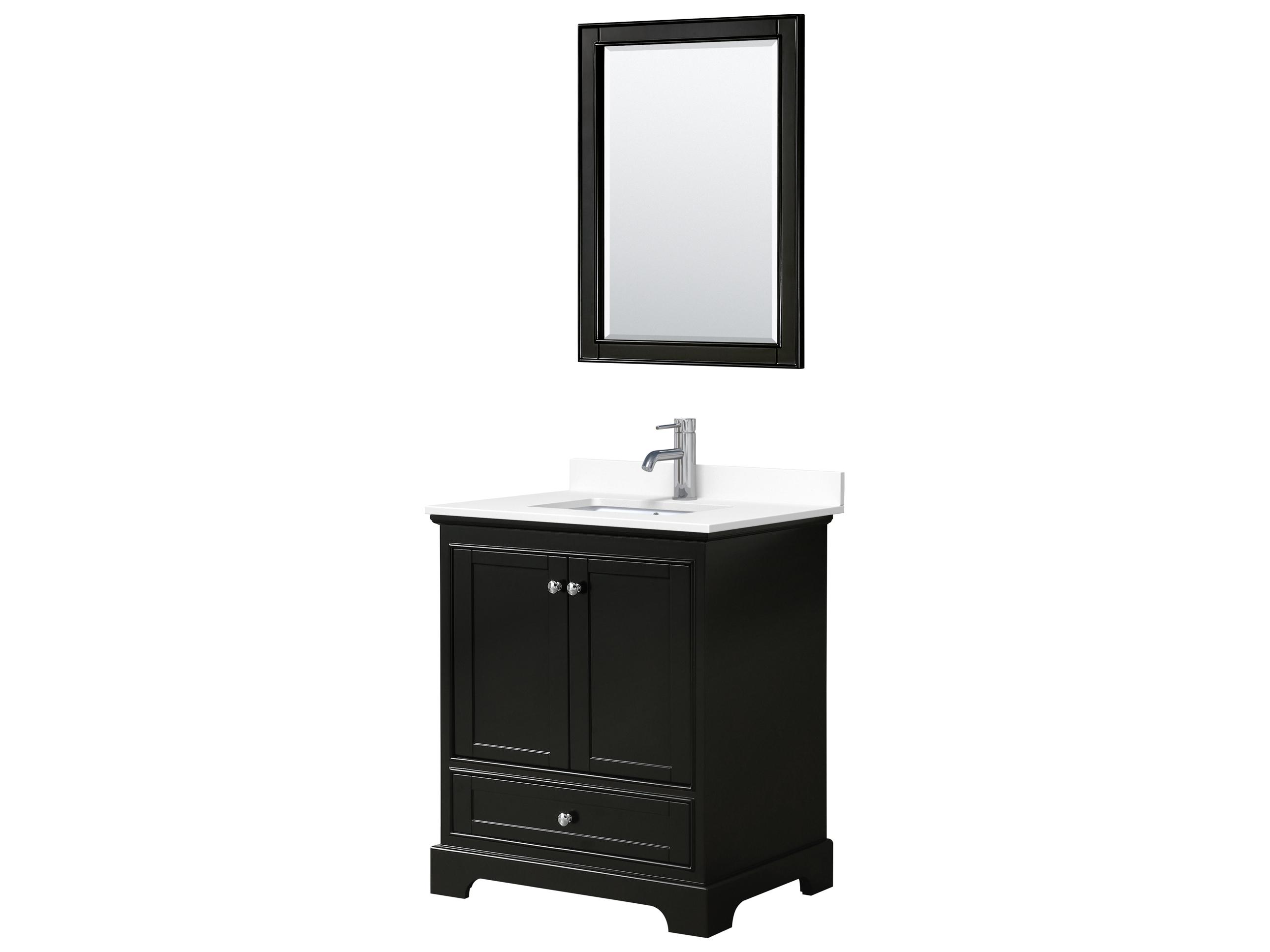Wyndham Collection Deborah 30" Dark Espresso Vanity with 24" Mirror