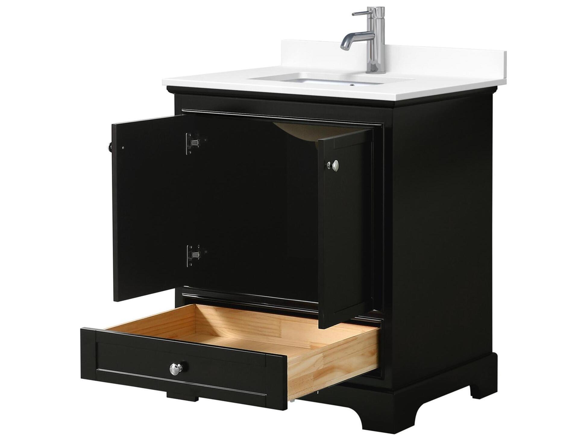 Wyndham Collection Deborah 30" Dark Espresso Vanity