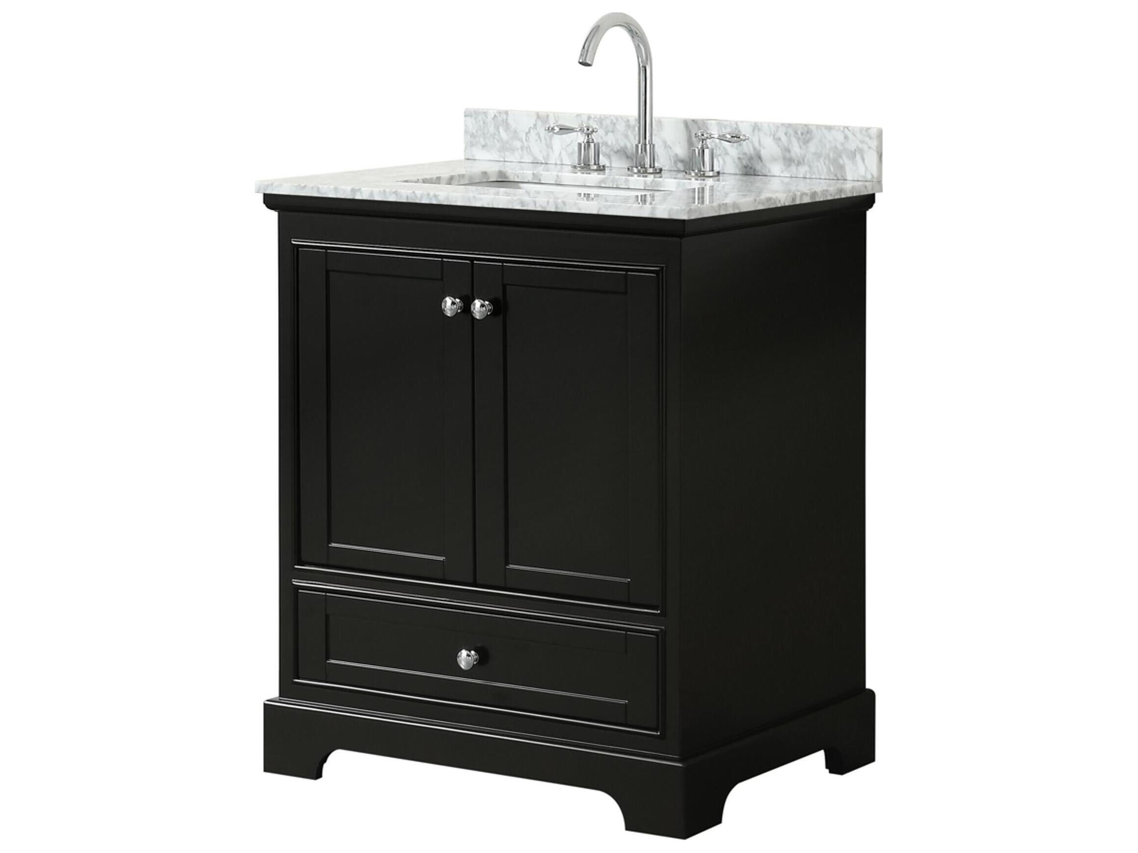 Wyndham Collection Deborah 30" Dark Espresso Vanity