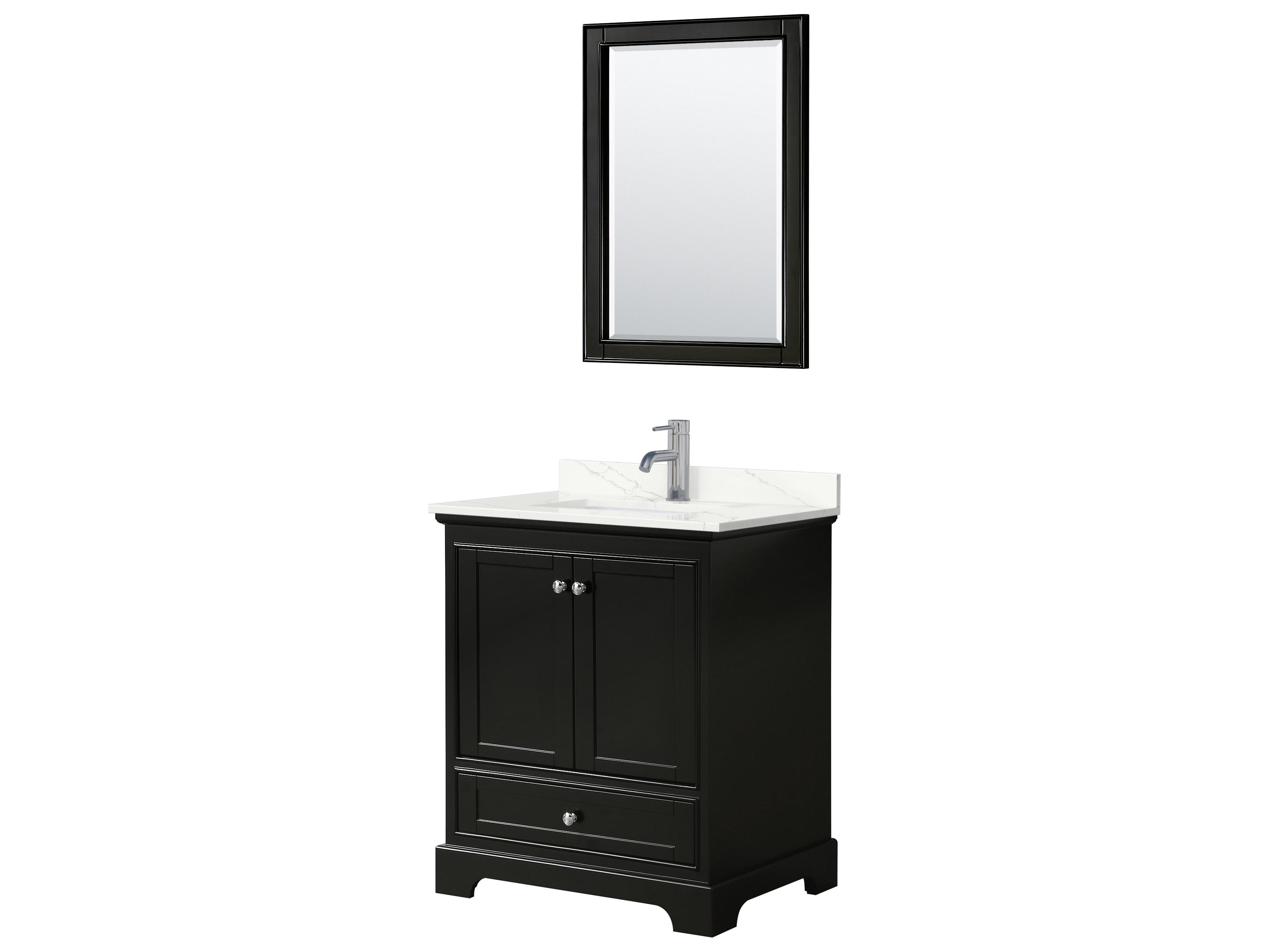 Wyndham Collection Deborah 30" Dark Espresso Vanity with 24" Mirror