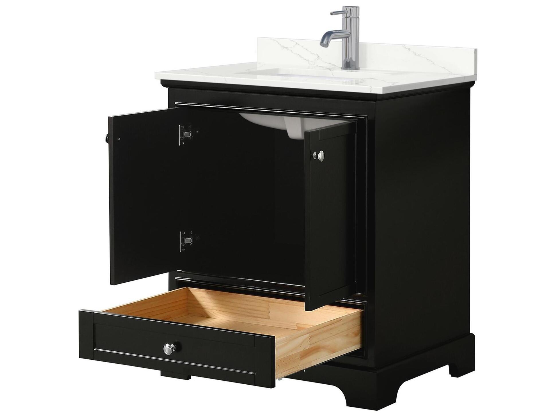 Wyndham Collection Deborah 30" Dark Espresso Vanity