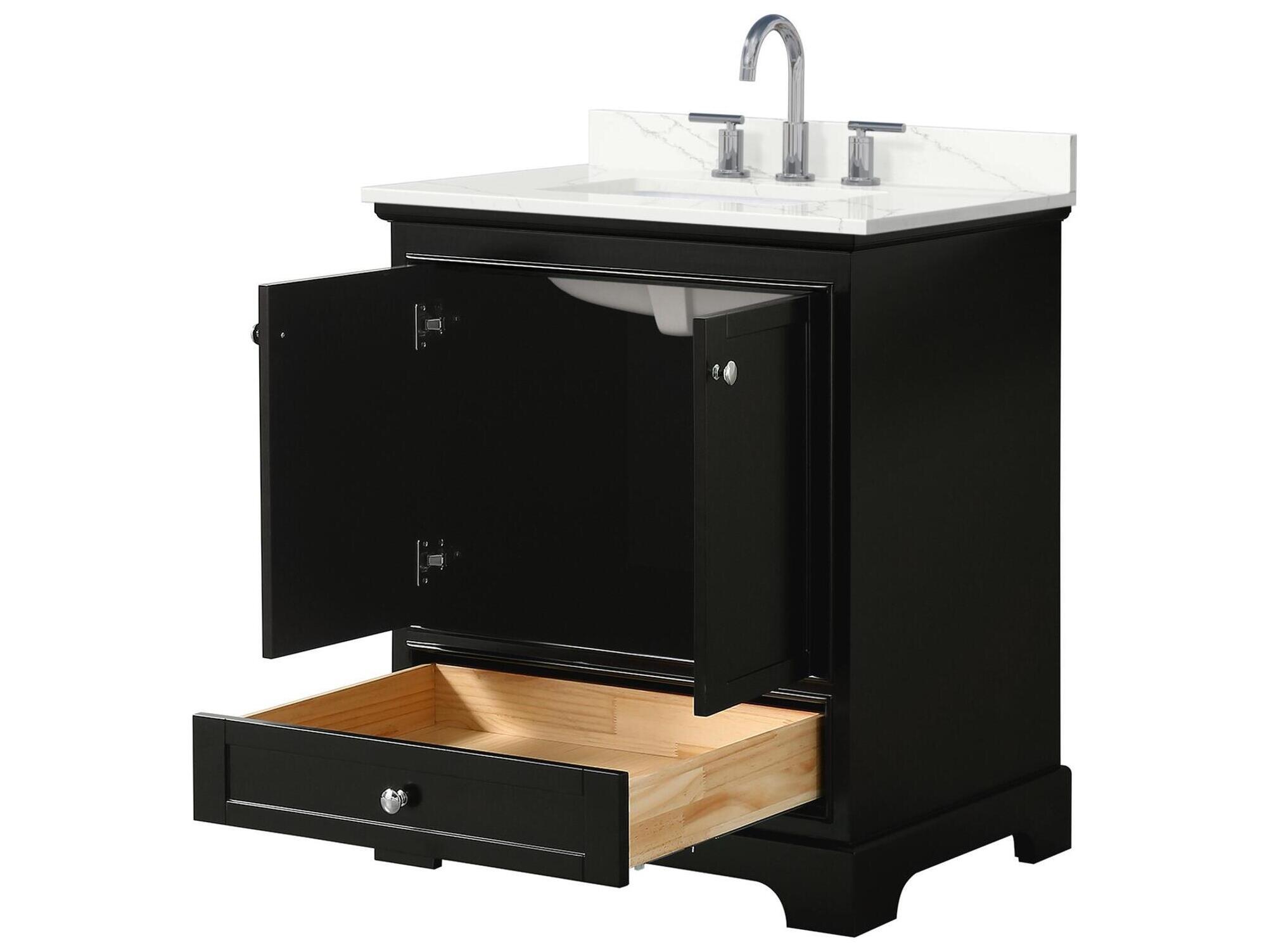 Wyndham Collection Deborah 30" Dark Espresso Vanity