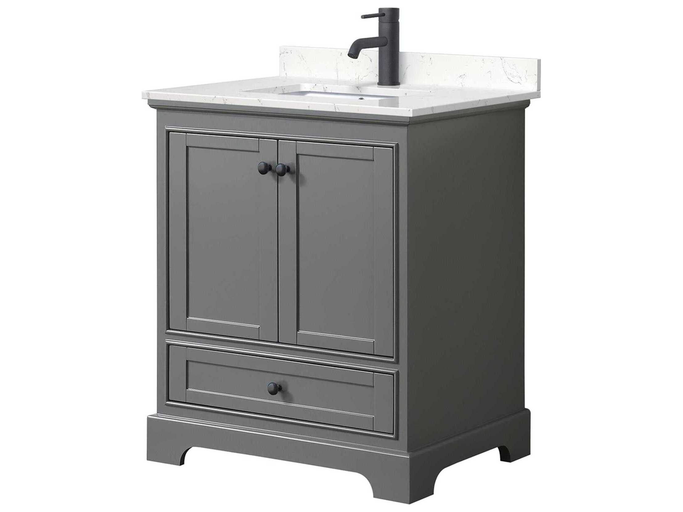 Wyndham Collection Deborah 30" Dark Gray Vanity