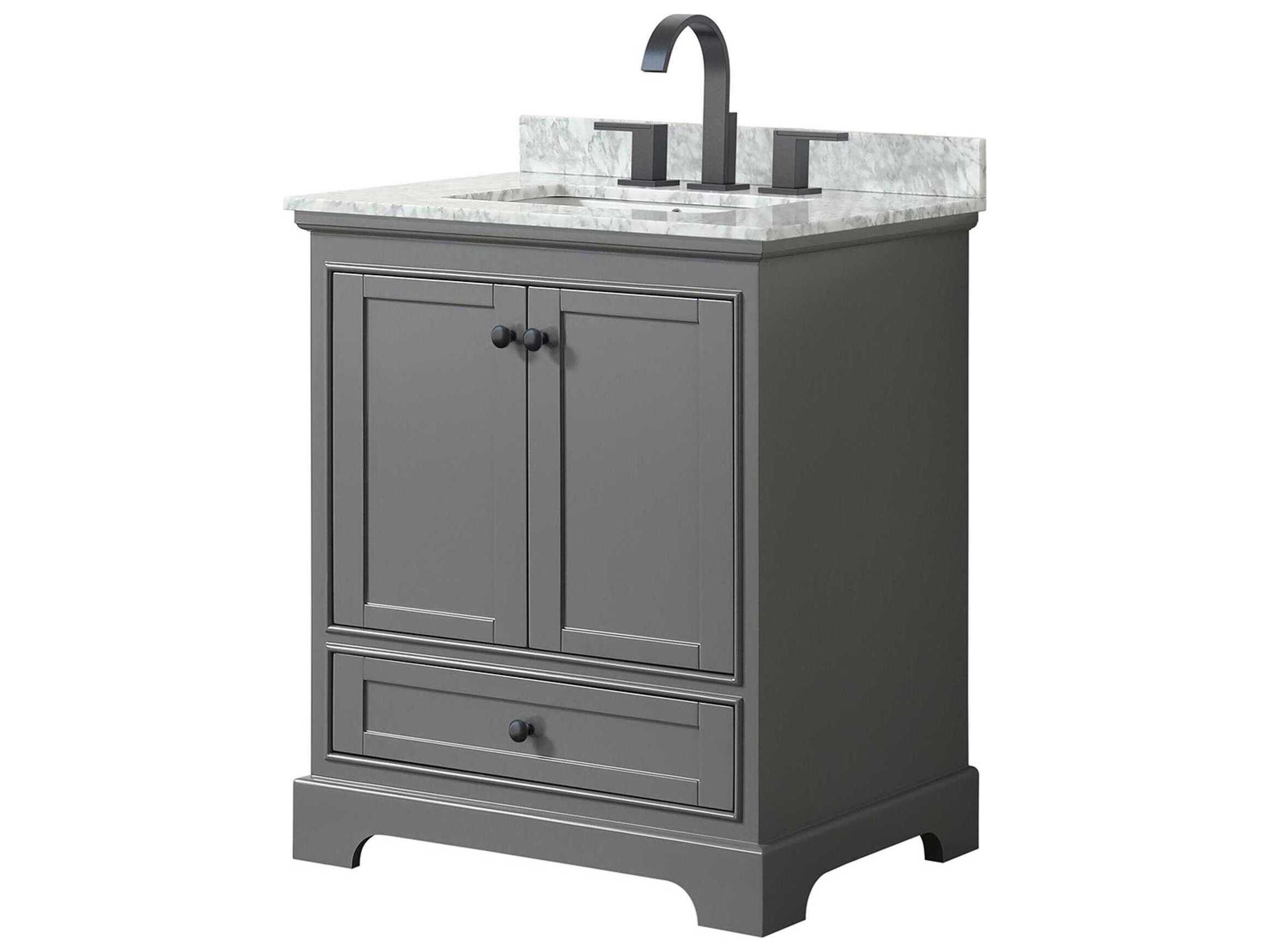 Wyndham Collection Deborah 30" Dark Gray Vanity