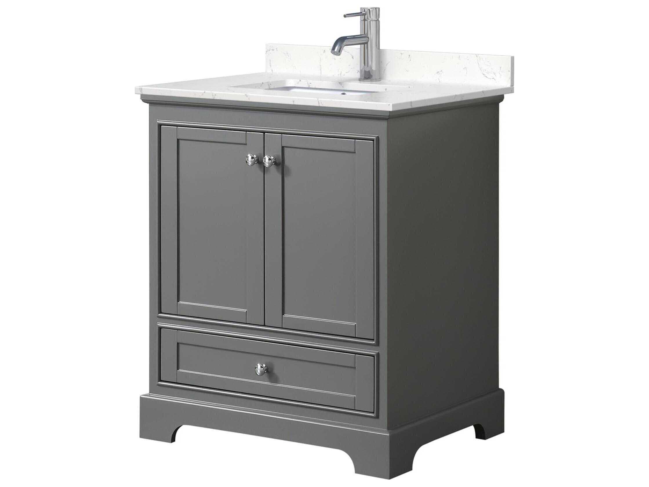 Wyndham Collection Deborah 30" Dark Gray Vanity