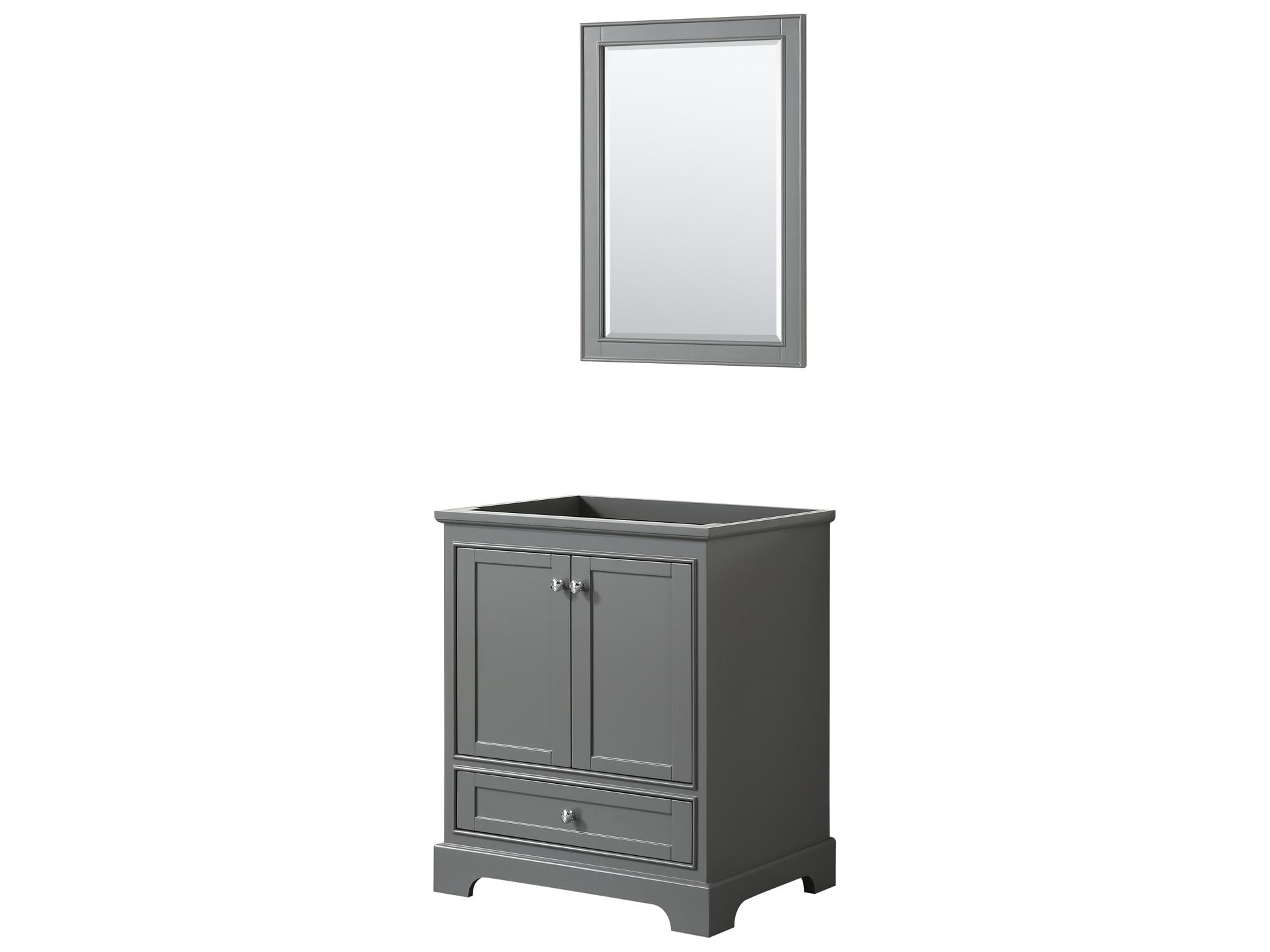 Wyndham Collection Deborah 29" Dark Gray Vanity with 24" Mirror