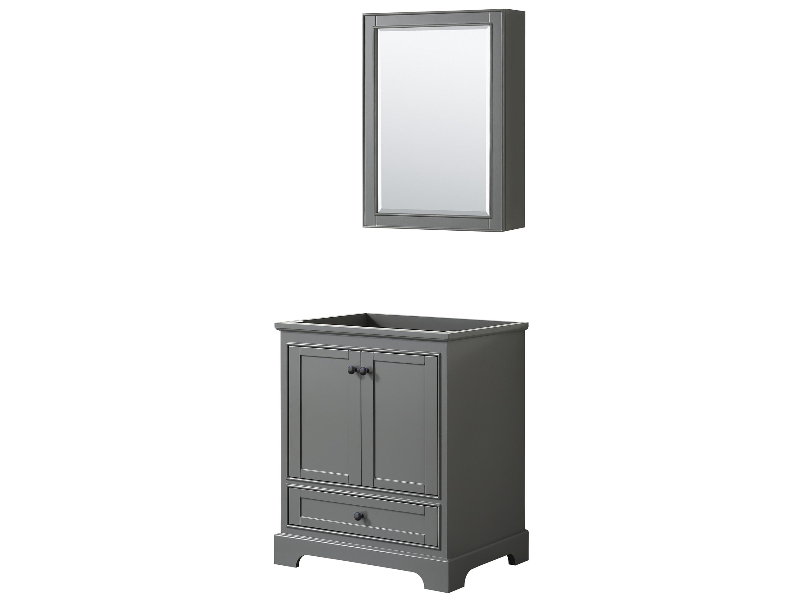 Wyndham Collection Deborah 29" Dark Gray Vanity with Medicine Cabinet